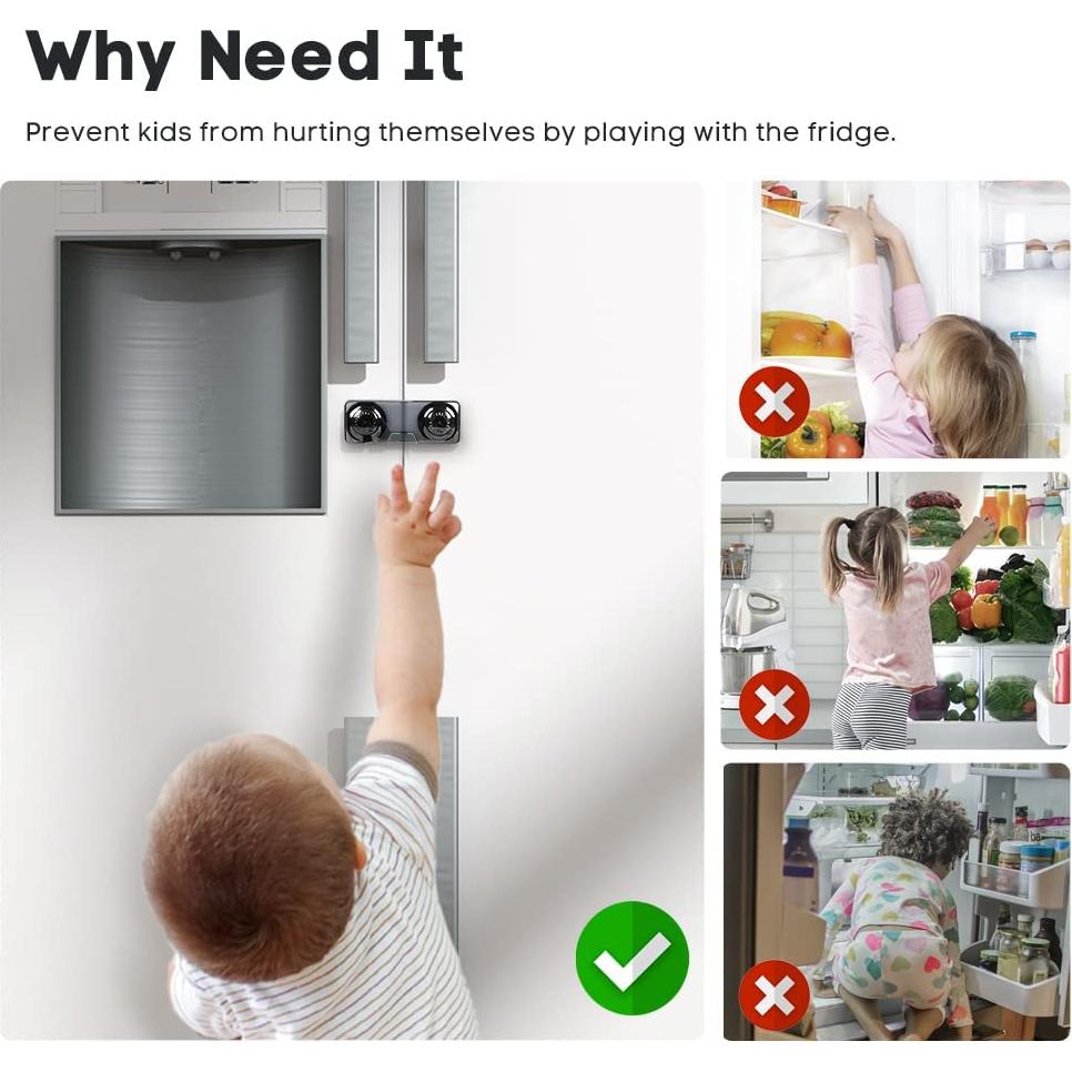 Cerradura de Refrigerador a Prueba de Niños EUDEMON 2 Pack