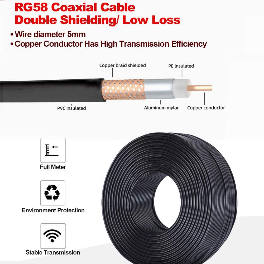 Cable Coaxial Jumper RG58 50 Ohm PL259 39.6 cm YovKiss