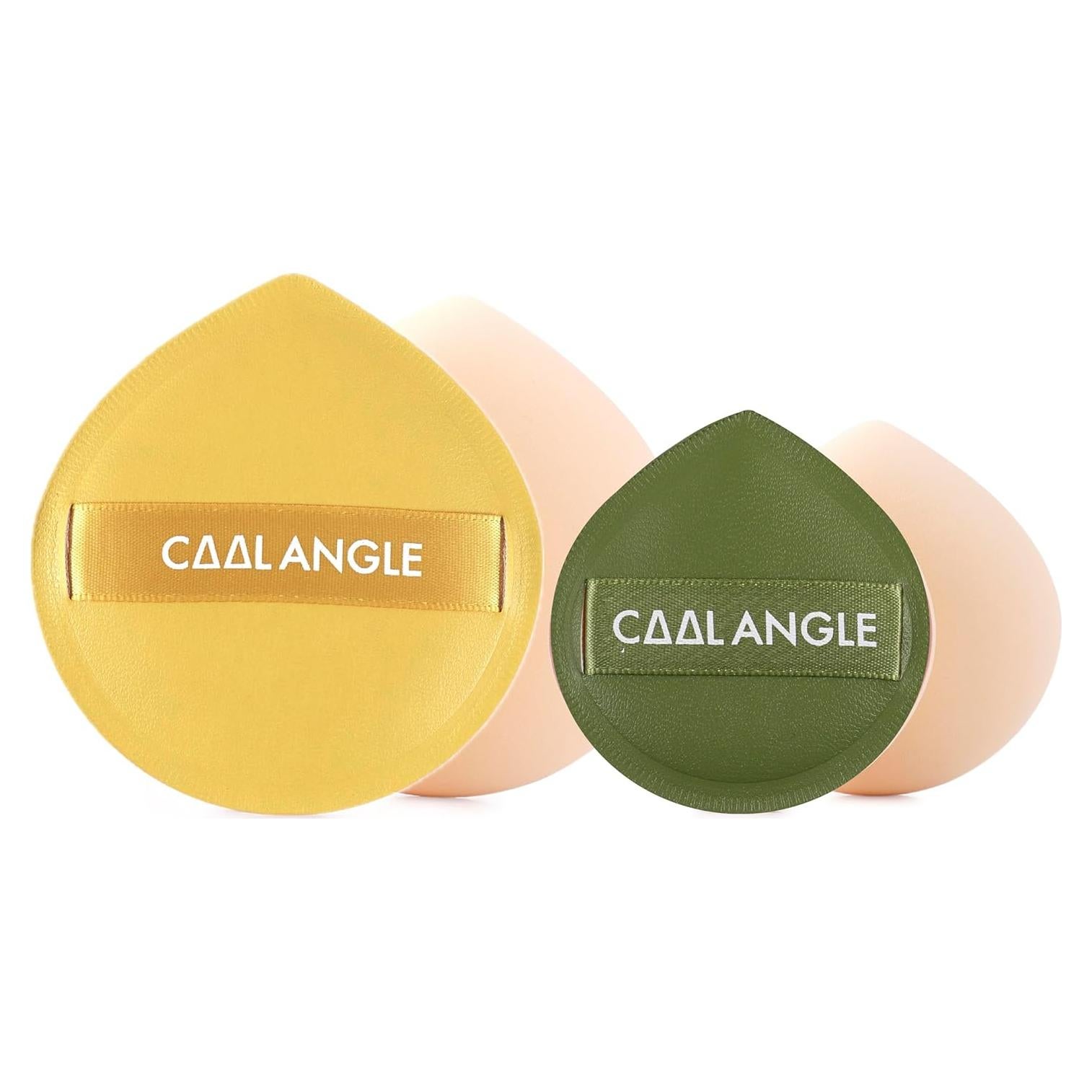Paquete de 4 Esponjas de Maquillaje Cool Angle - 2 Grandes Amarillo y 2 Medianas Verde