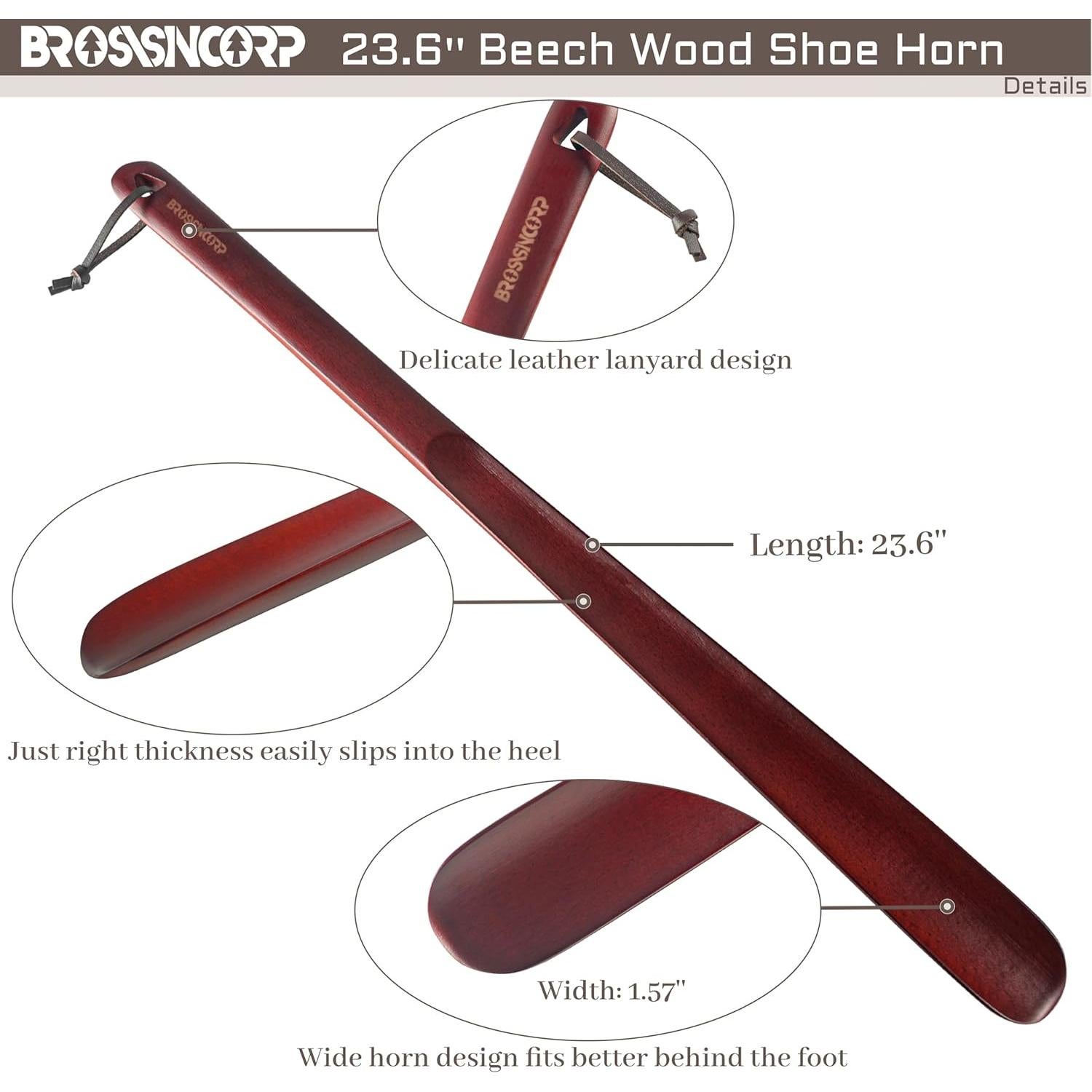 Cuchara de Zapato de Madera de Haya Roja 60 cm para Ancianos