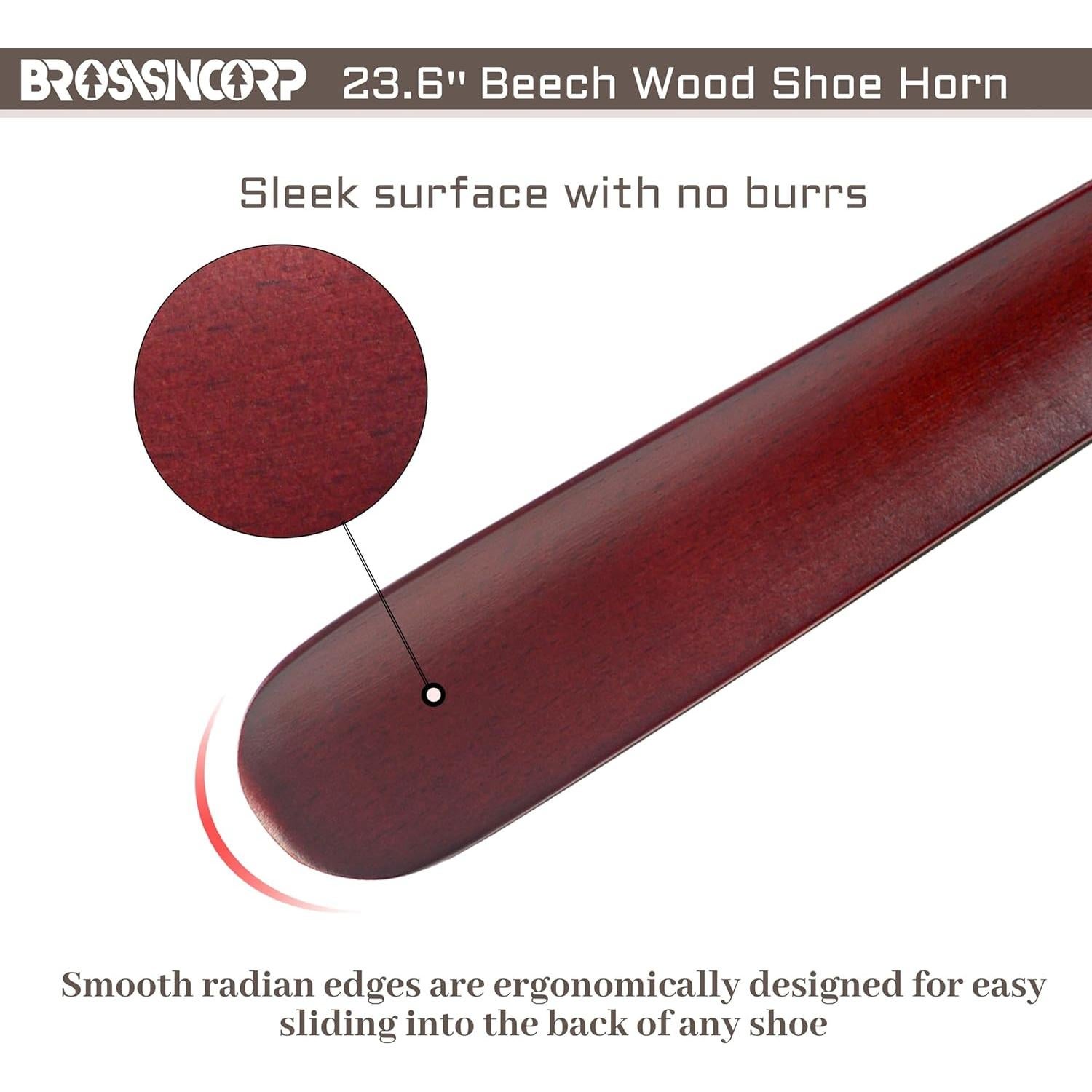 Cuchara de Zapato de Madera de Haya Roja 60 cm para Ancianos