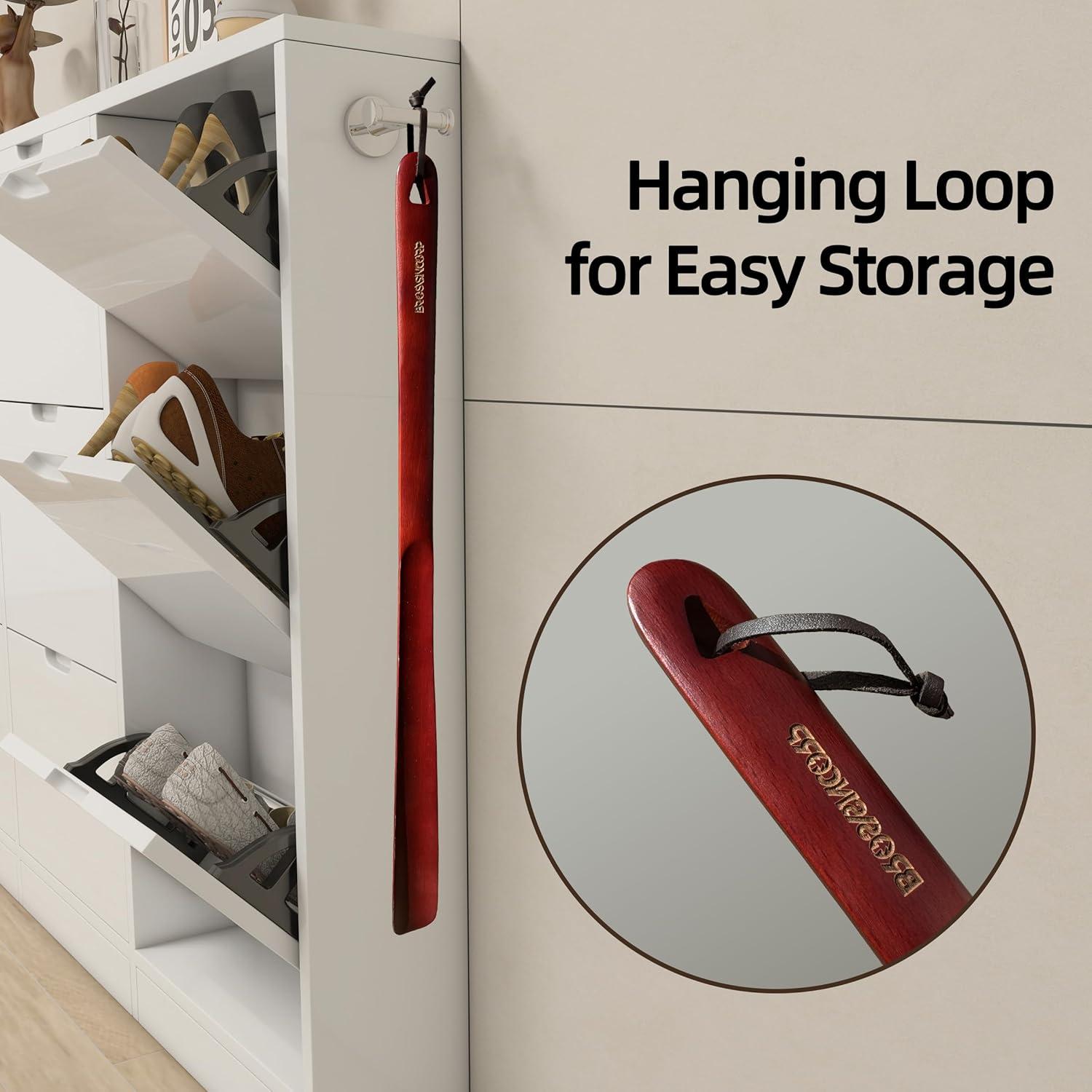 Cuchara de Zapato de Madera de Haya Roja 60 cm para Ancianos