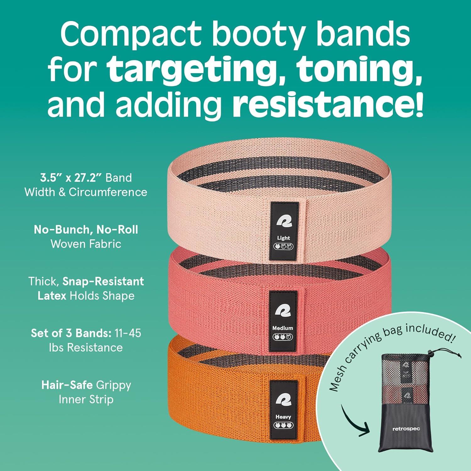 Bandas de Resistencia para Glúteos Retrospec - 3 Niveles