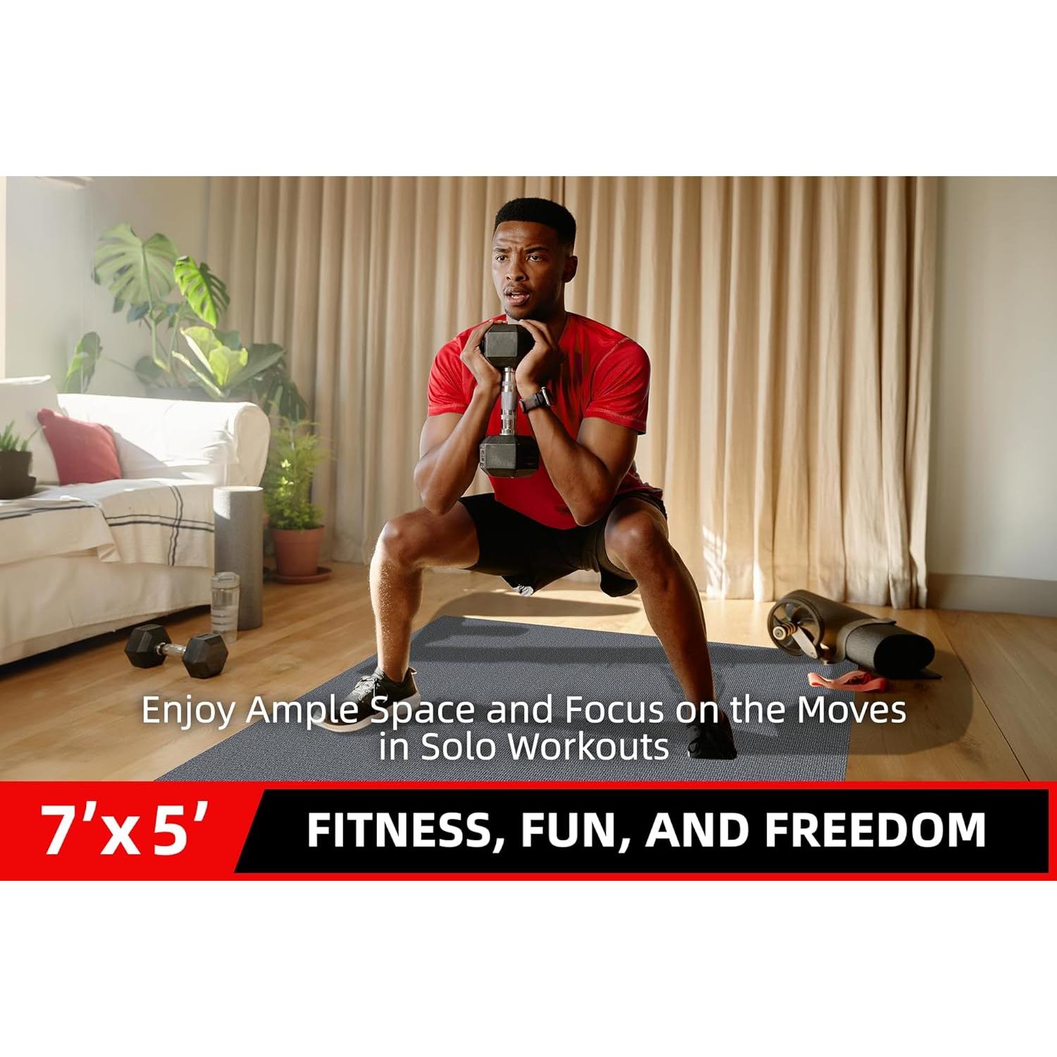 Alfombrilla de Ejercicio GymCope 2.13m x 1.52m Gris 7mm