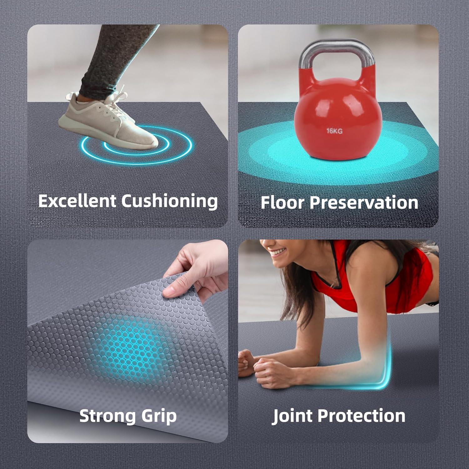 Alfombrilla de Ejercicio GymCope 2.13m x 1.52m Gris 7mm