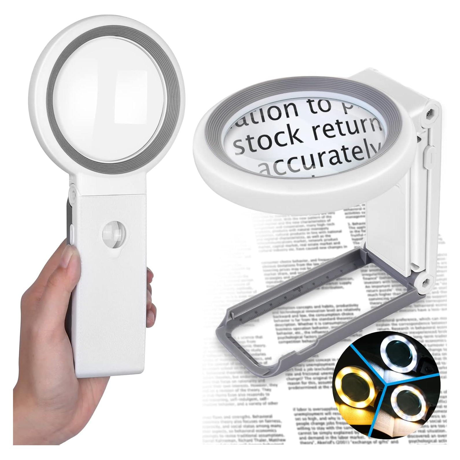 Lupa Iluminada AIXPI con Soporte Plegable y 18 LEDs