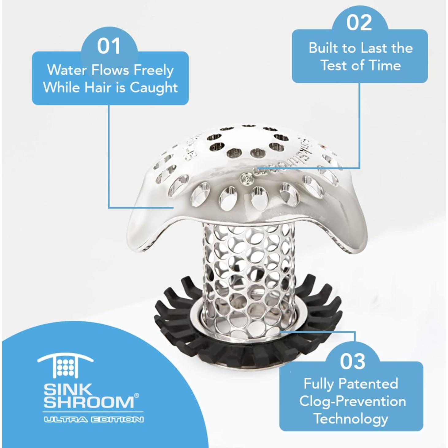 SinkShroom Ultra Drenaje Lavabo Acero Inoxidable 5,08 cm