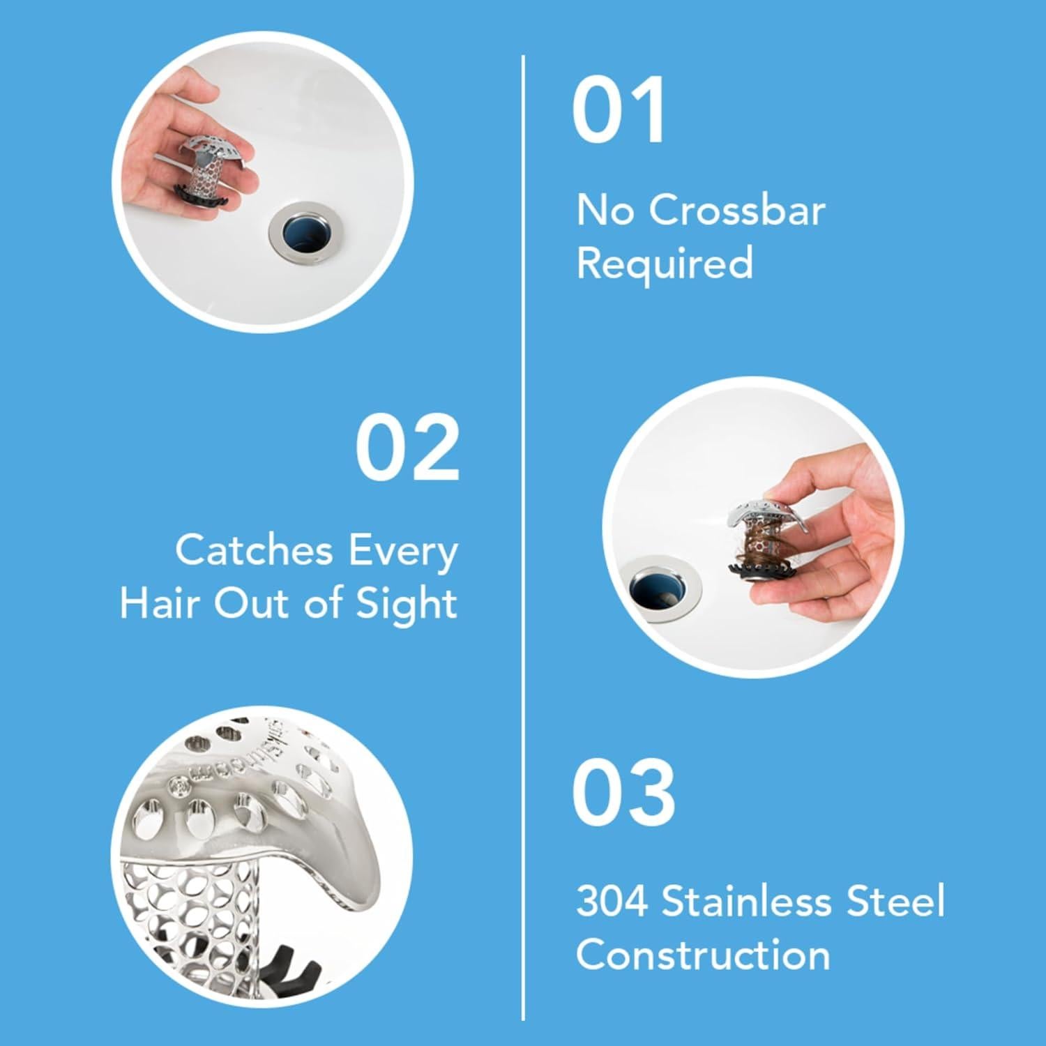 SinkShroom Ultra Drenaje Lavabo Acero Inoxidable 5,08 cm