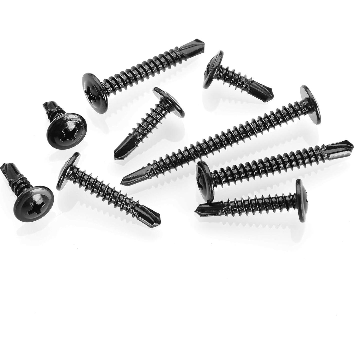 Kit 400 Tornillos Autoperforantes Negros Mywish #8 #10 Acero Inoxidable