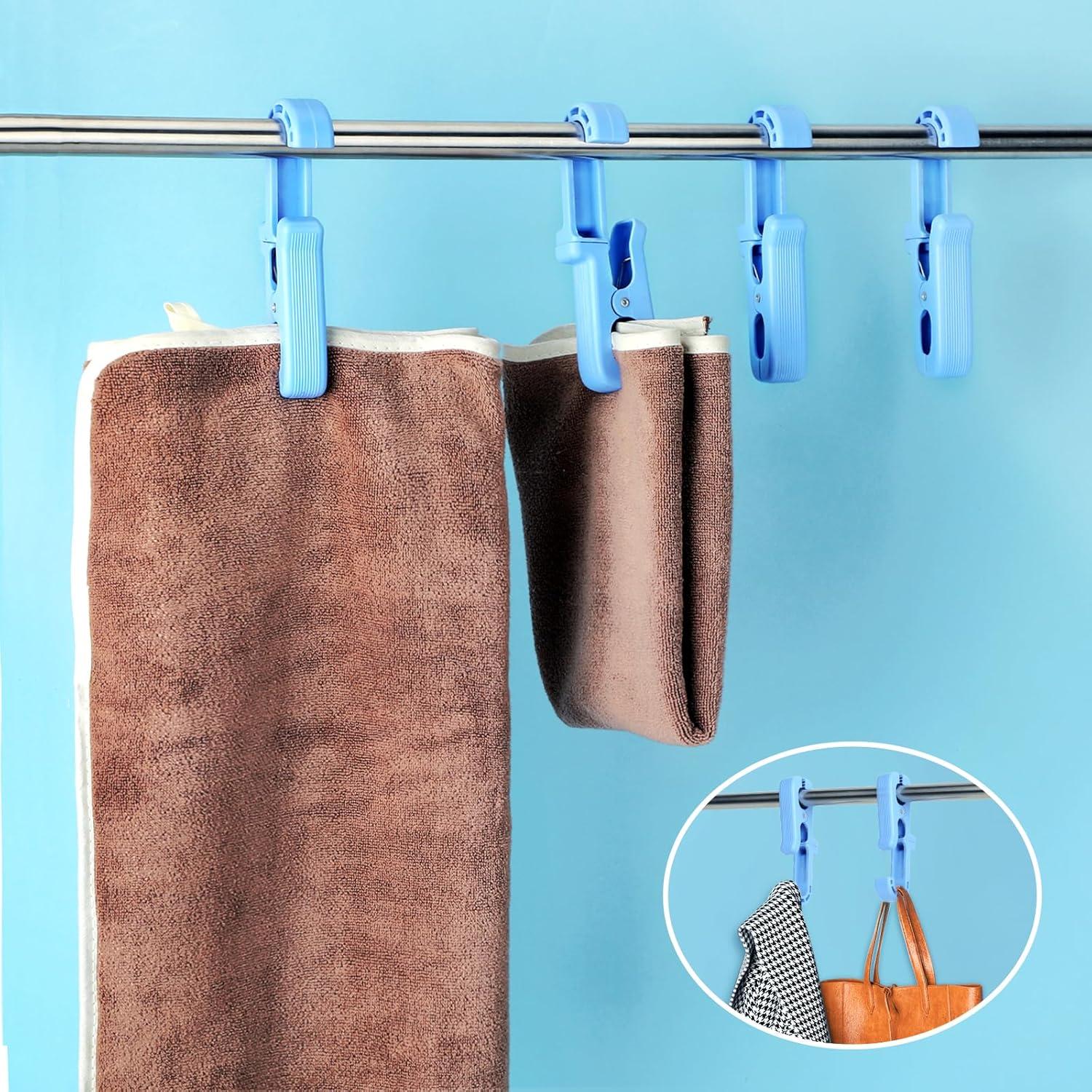 8 Clips de Plástico Jydesicr para Colgar Ropa y Toallas Azul