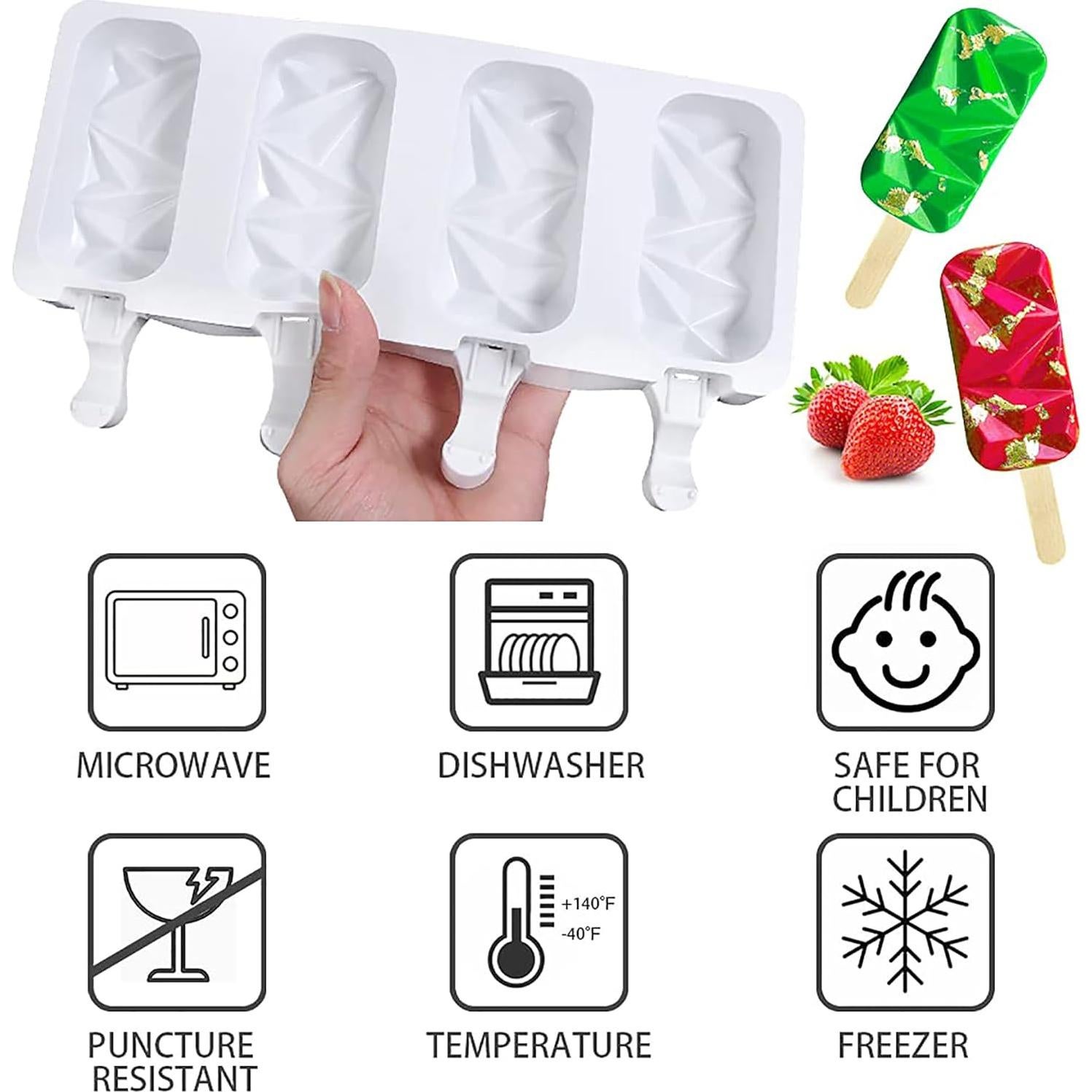 Moldes de Silicona para Cake Pop RUGVOMWM 2 Piezas 4 Cavidades