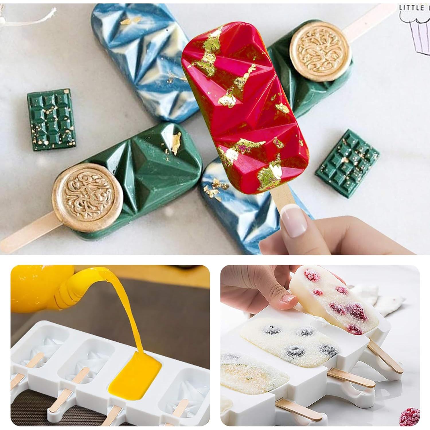 Moldes de Silicona para Cake Pop RUGVOMWM 2 Piezas 4 Cavidades