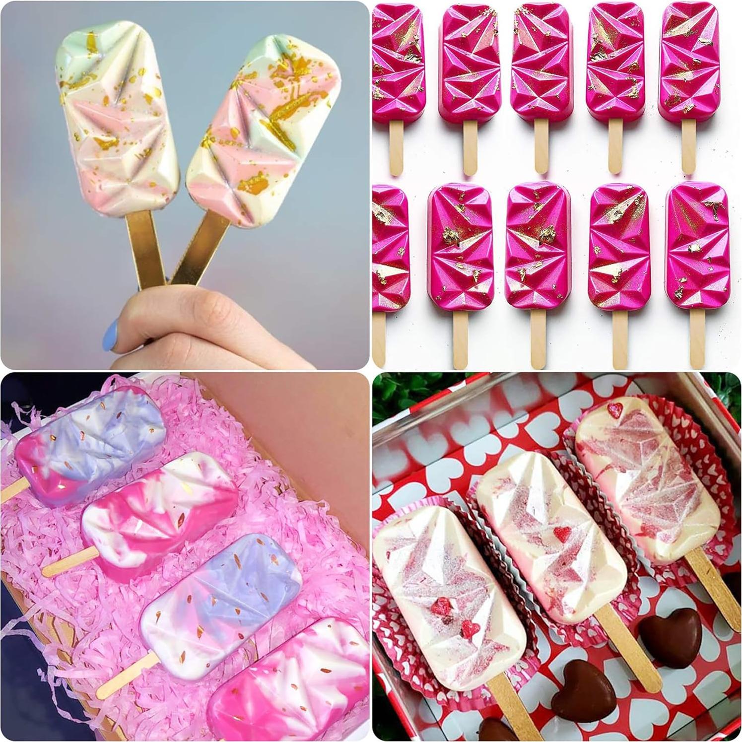 Moldes de Silicona para Cake Pop RUGVOMWM 2 Piezas 4 Cavidades