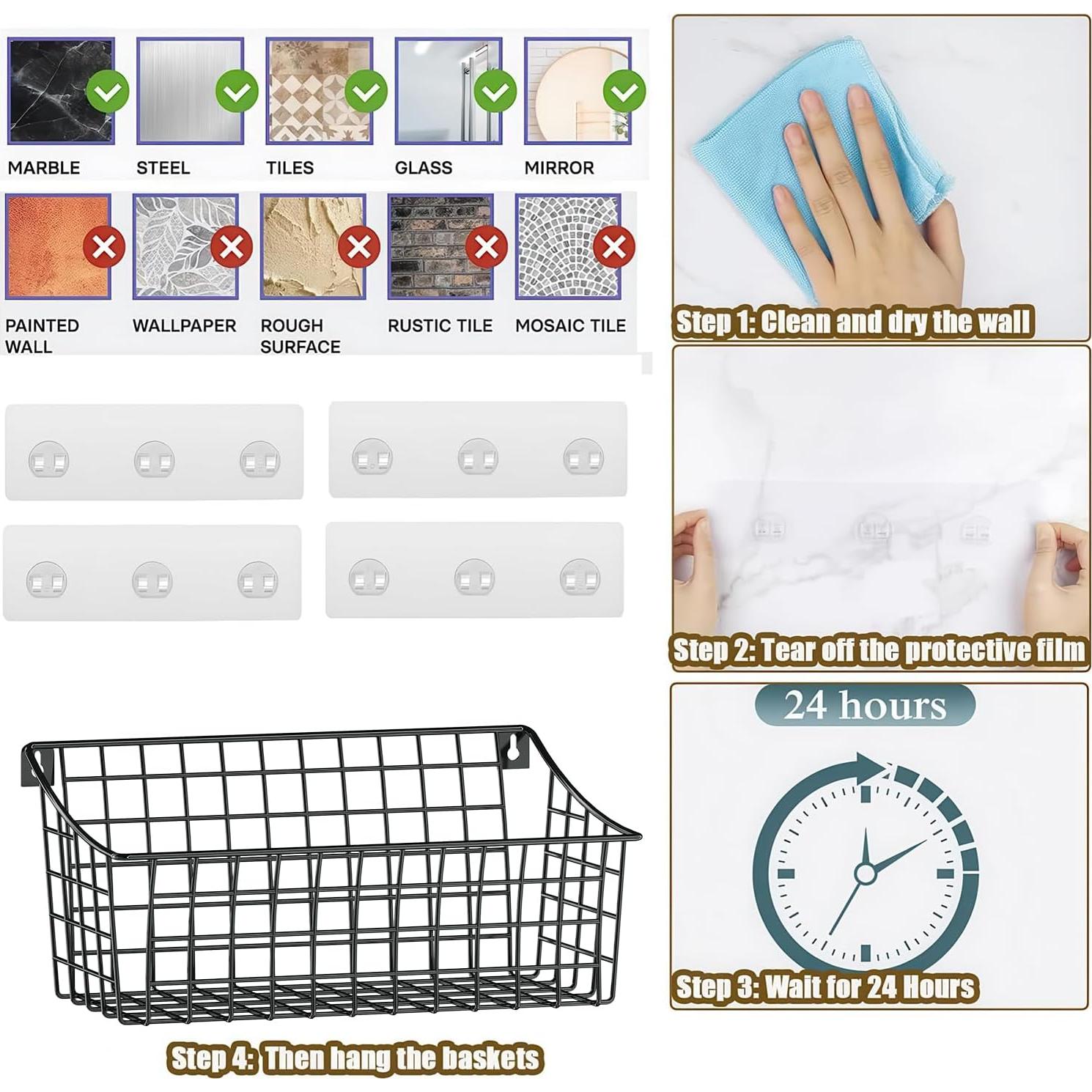 Cestas de Alambre Colgantes Sonyabecca - 2 Unidades con Ganchos