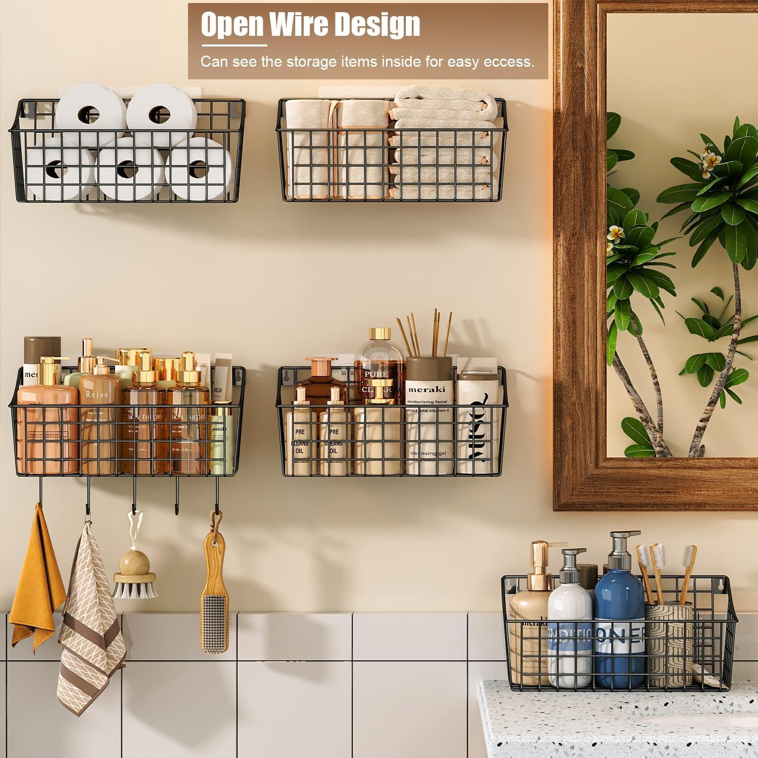 Cestas de Alambre Colgantes Sonyabecca - 2 Unidades con Ganchos