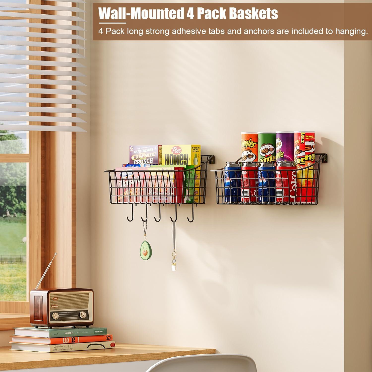 Cestas de Alambre Colgantes Sonyabecca - 2 Unidades con Ganchos