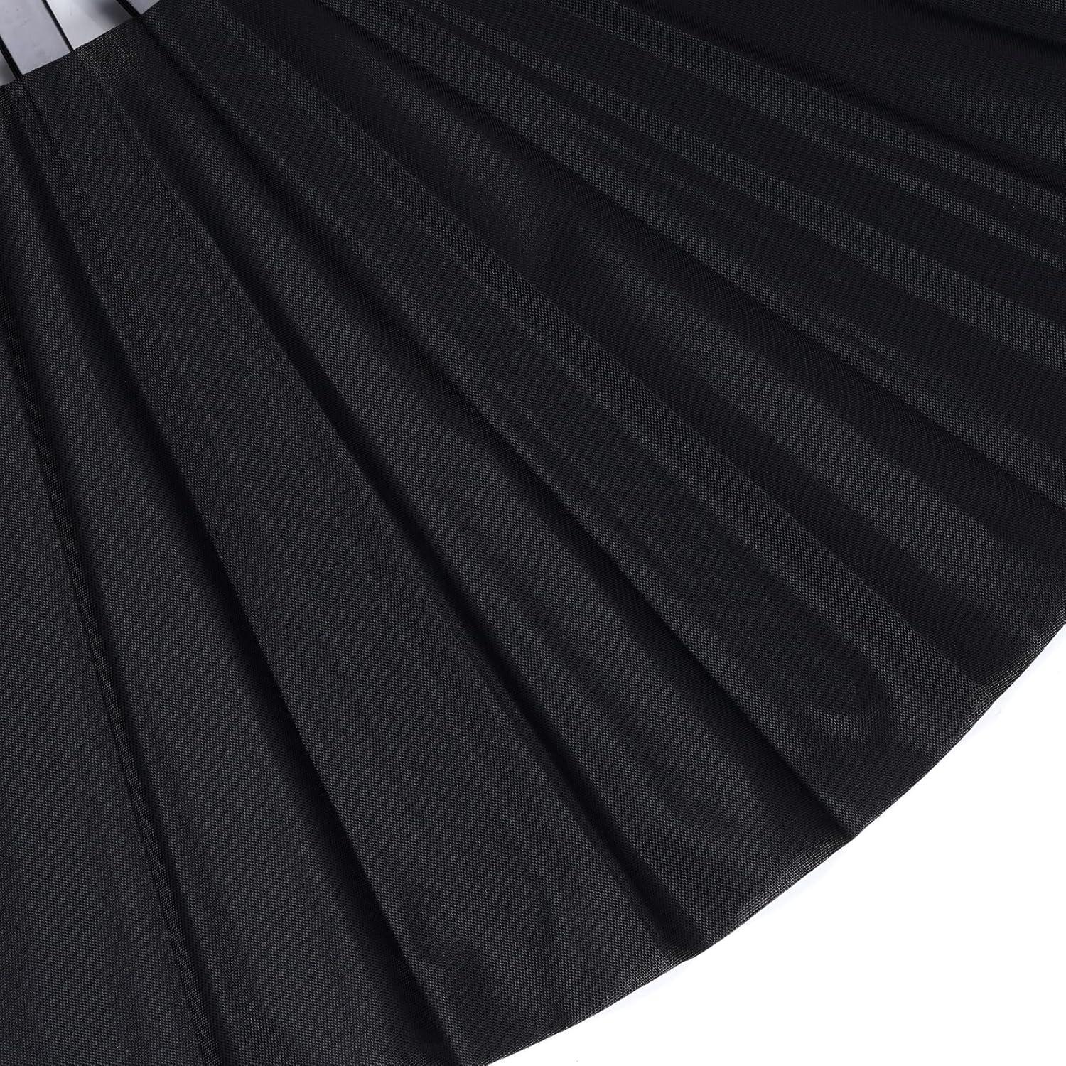 2 Abanicos Plegables de Mano Wobe Negro 64.5x34cm para Danza