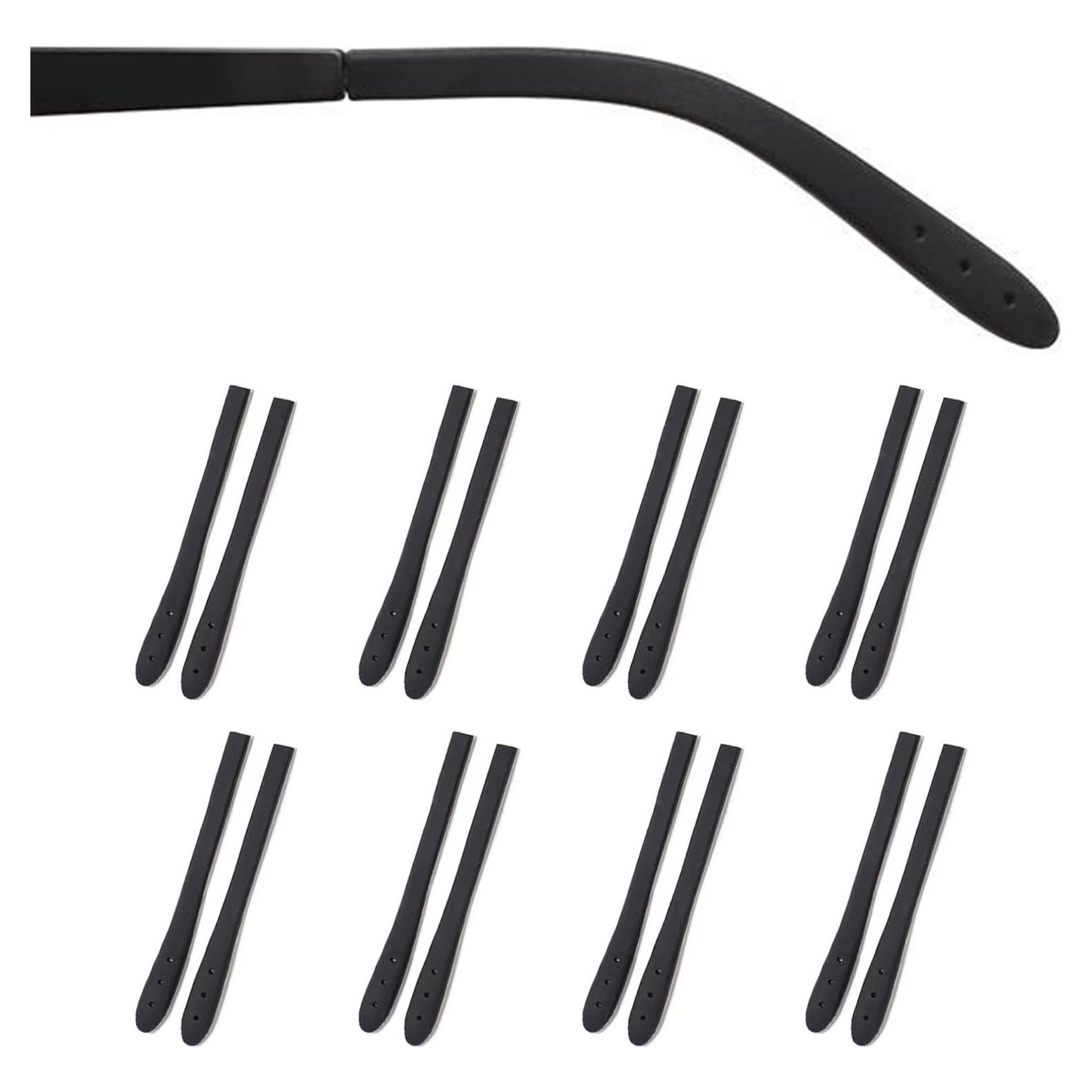 Consejos de Silicona Antideslizantes para Patillas de Gafas - 8 Pares Negros