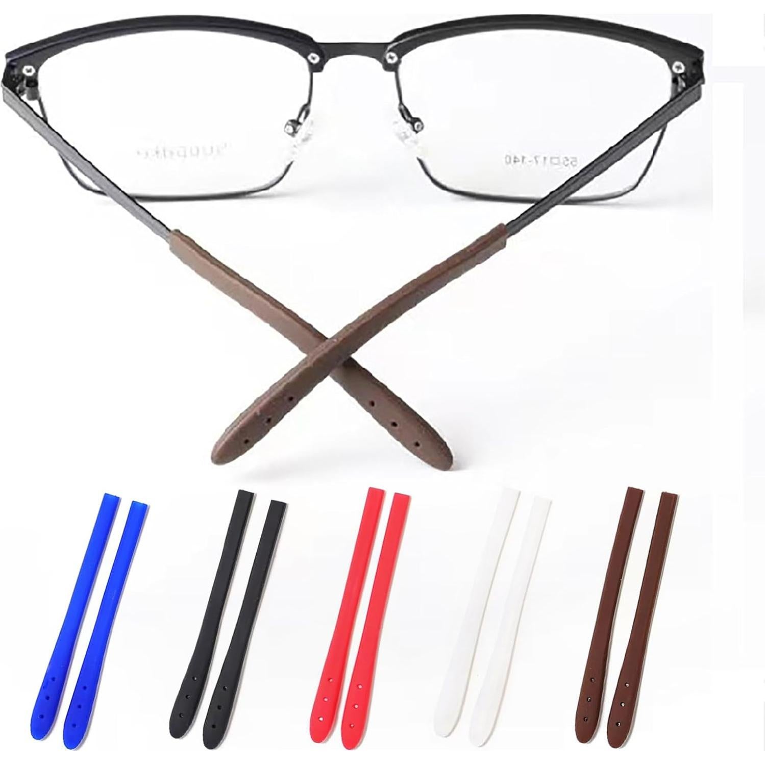 Consejos de Silicona Antideslizantes para Patillas de Gafas - 8 Pares Negros
