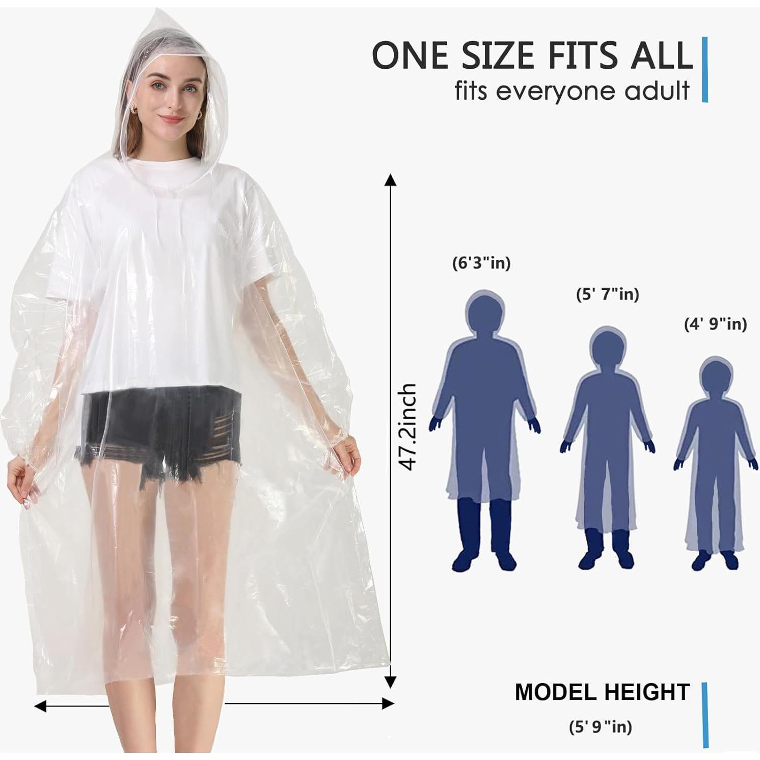 Ponchos de Lluvia Desechables Airpler - 12 Unidades Transparentes