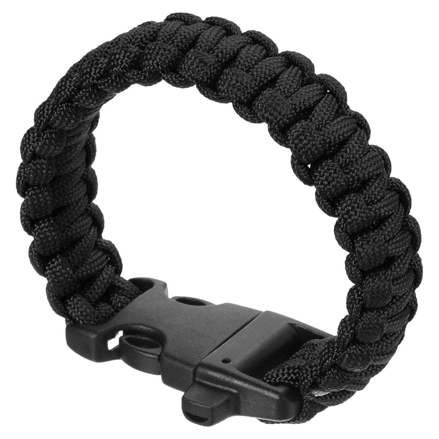 Pulsera de Paracord de Supervivencia PATIKIL Negra 23mm