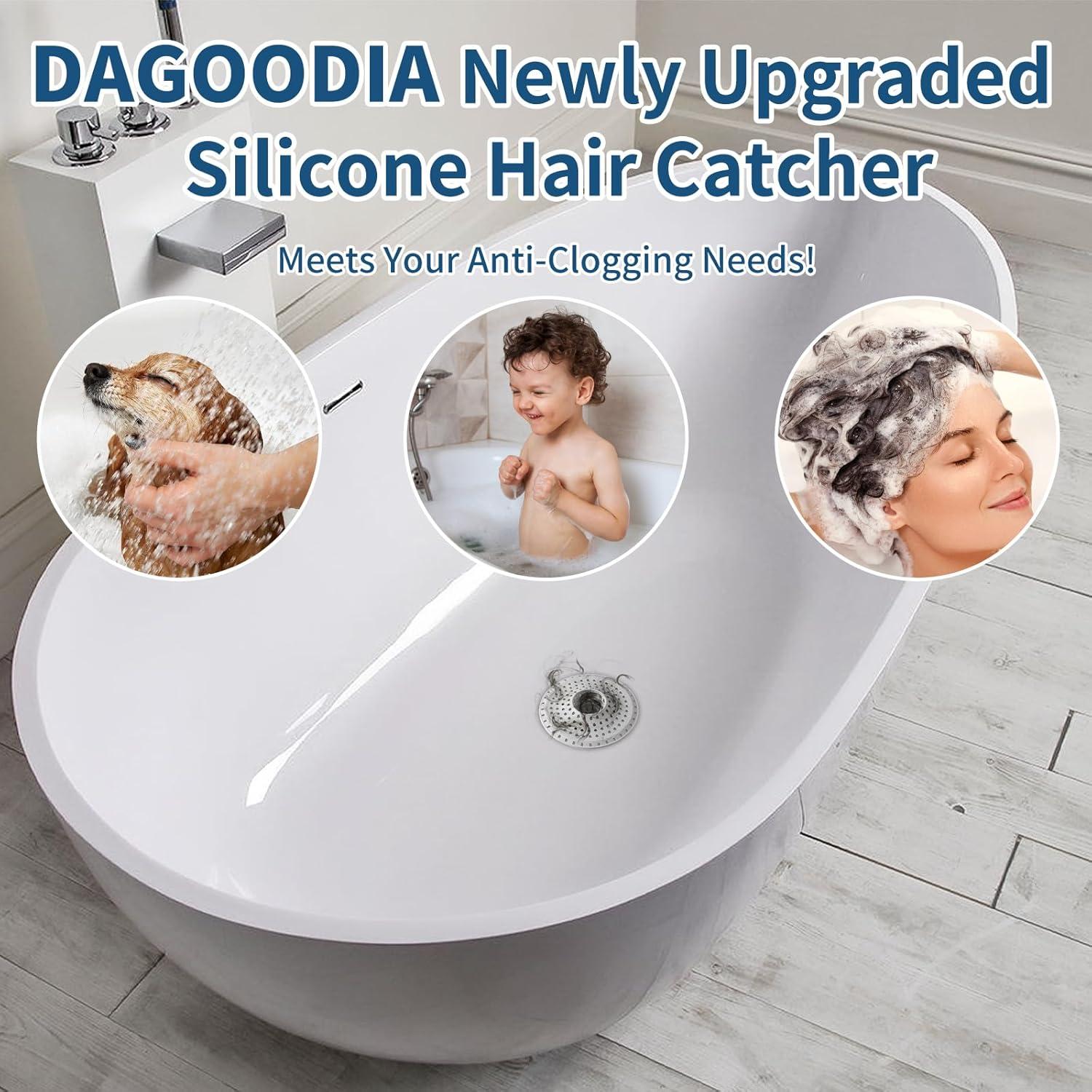 Captador de Cabello Dagoodia 3PCS Silicona Drenaje 11.43 cm