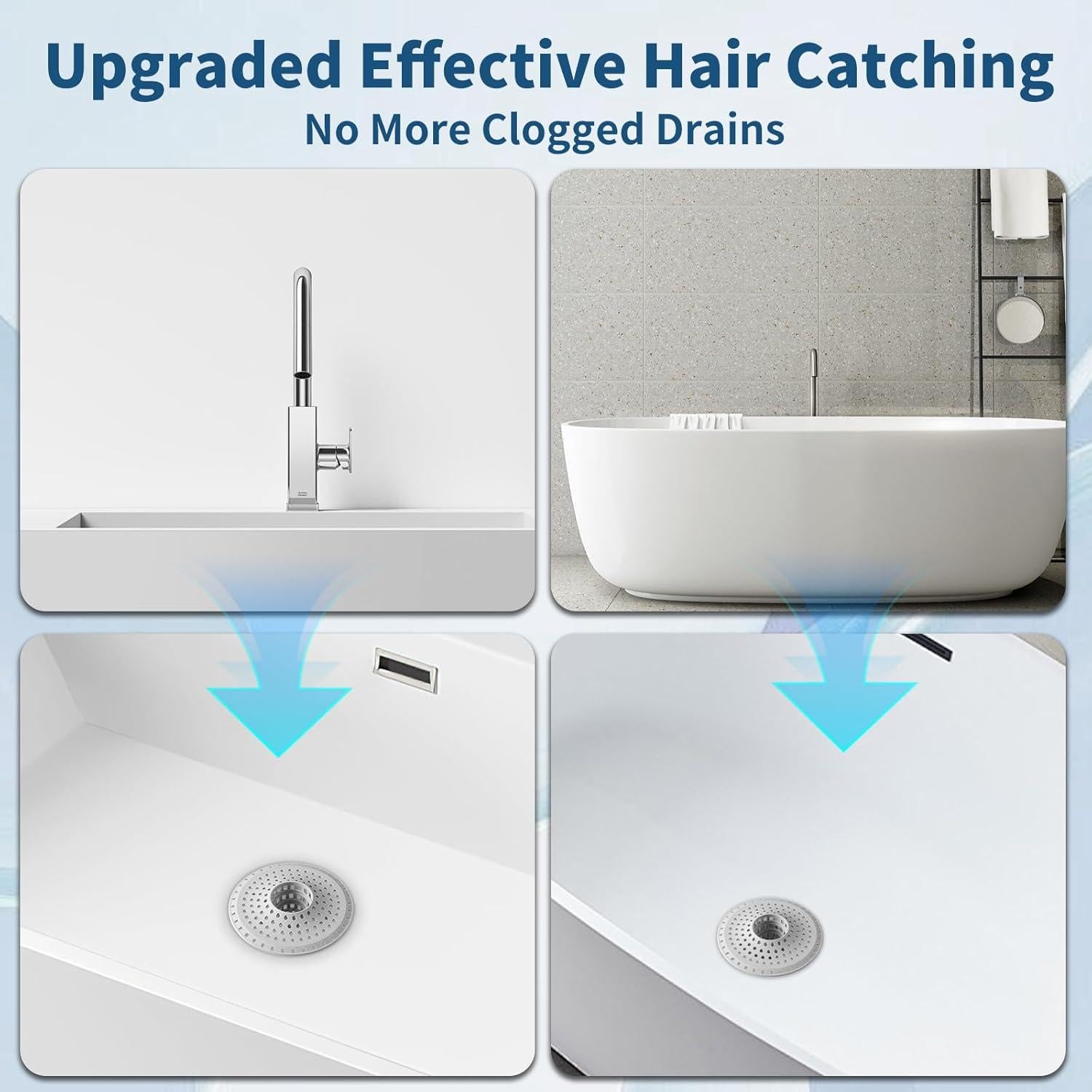 Captador de Cabello Dagoodia 3PCS Silicona Drenaje 11.43 cm