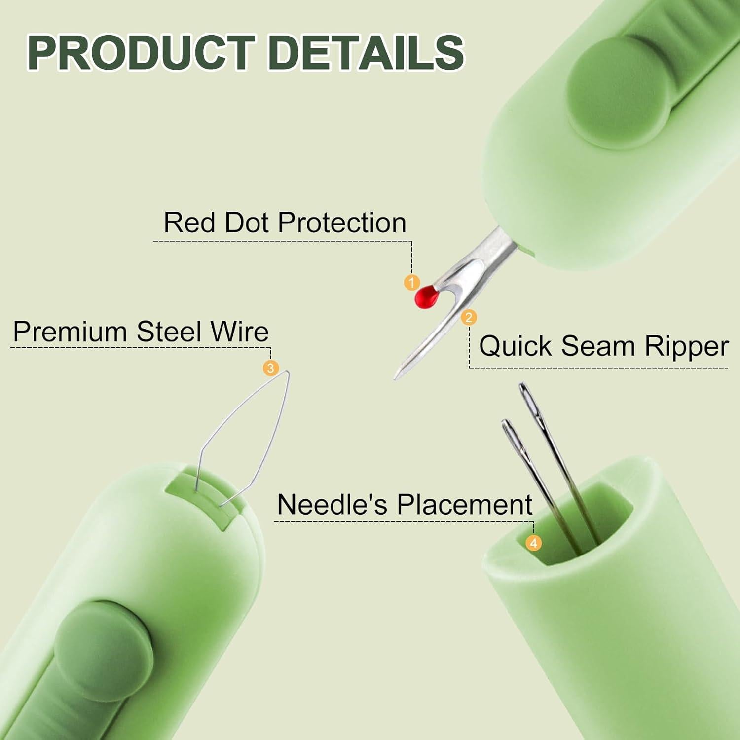 Enhebrador de Agujas 3 en 1 FENGWANGLI Verde con Desgarrador