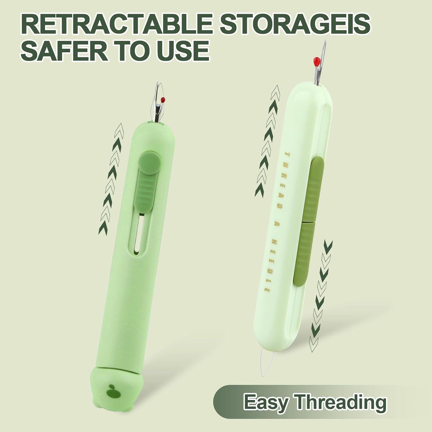 Enhebrador de Agujas 3 en 1 FENGWANGLI Verde con Desgarrador