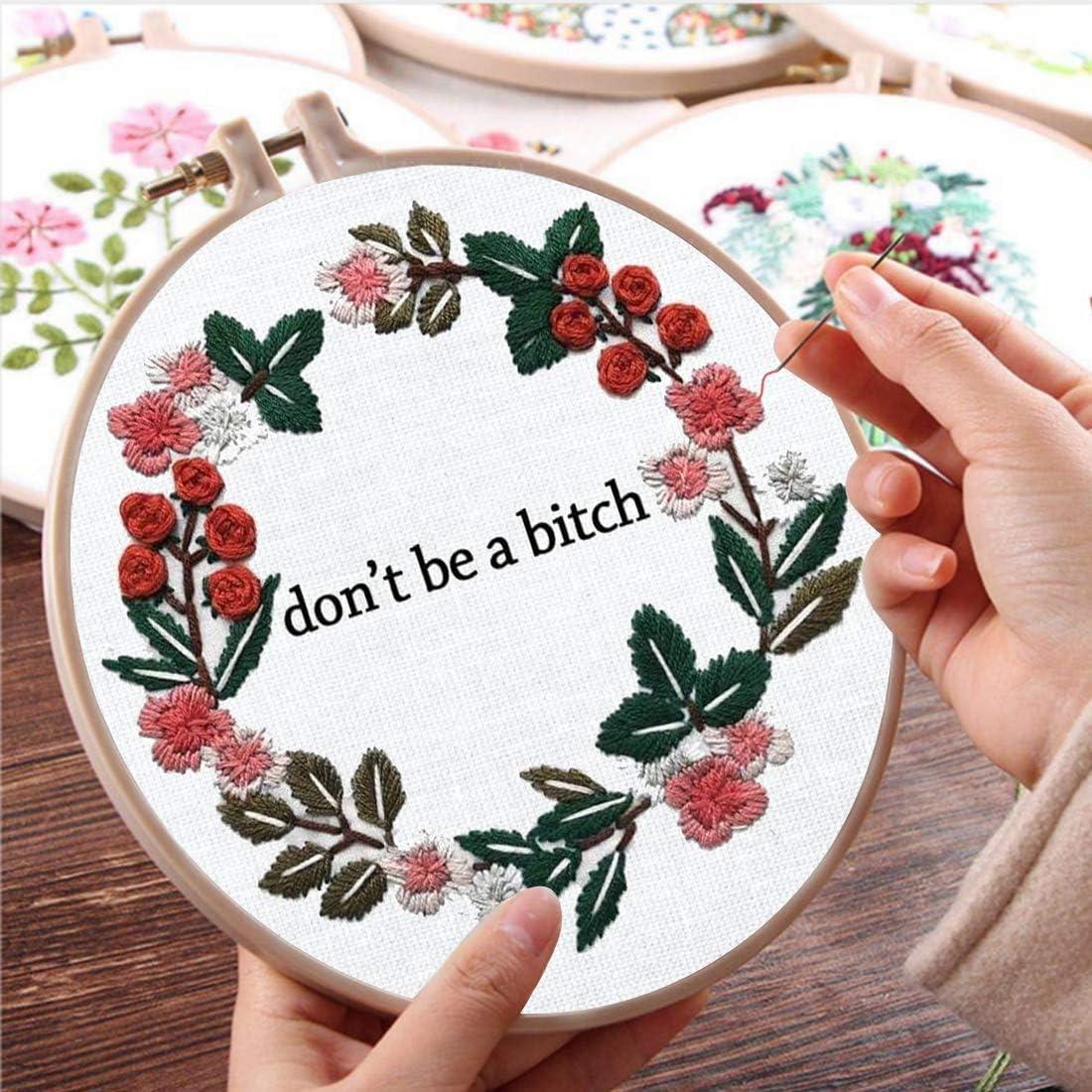 Kit de Bordado Completo Louise Maelys Floral 14x14 cm