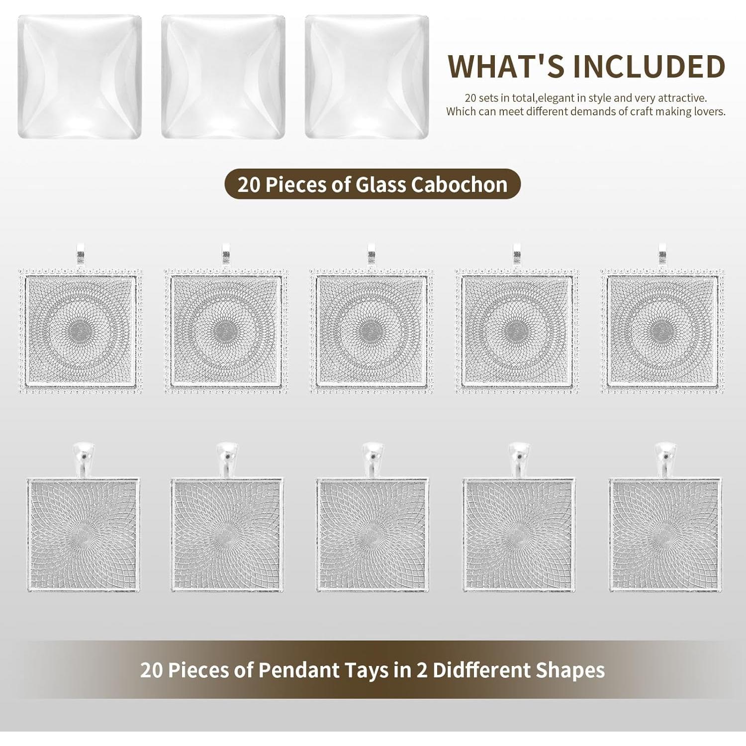 Bandejas de Colgante Cuadradas Miraclekoo 40 Pcs 25 mm