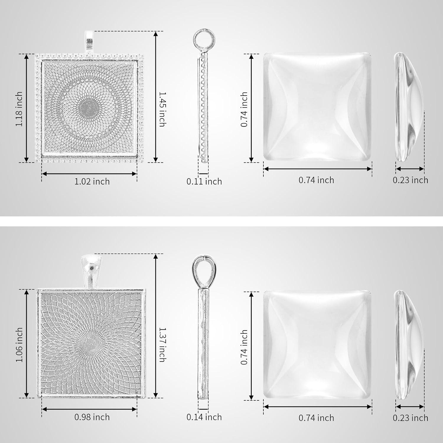 Bandejas de Colgante Cuadradas Miraclekoo 40 Pcs 25 mm