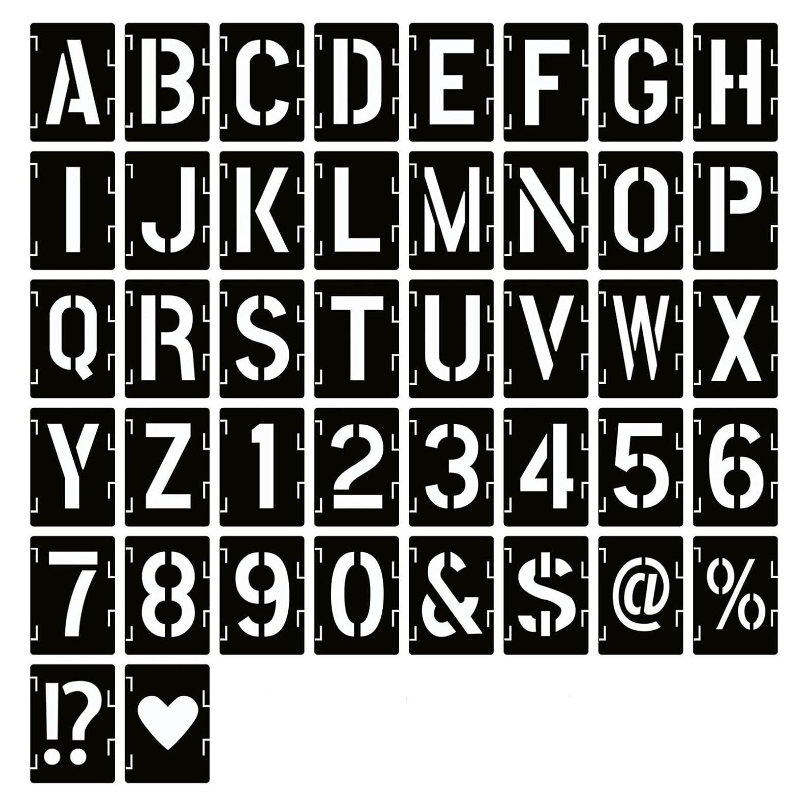 Plantillas de Letras y Números YEAJON 42 Pcs Reutilizables