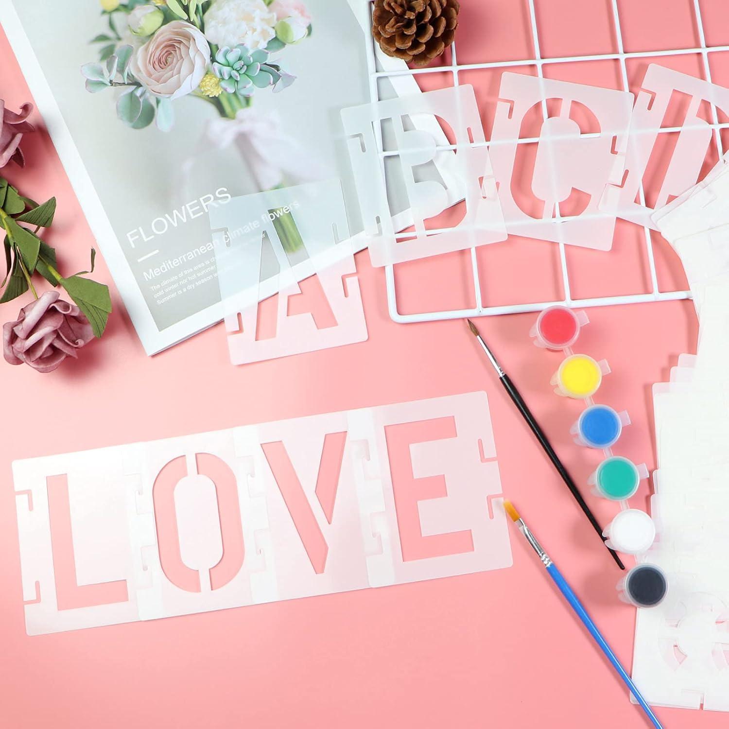 Plantillas de Letras y Números YEAJON 42 Pcs Reutilizables