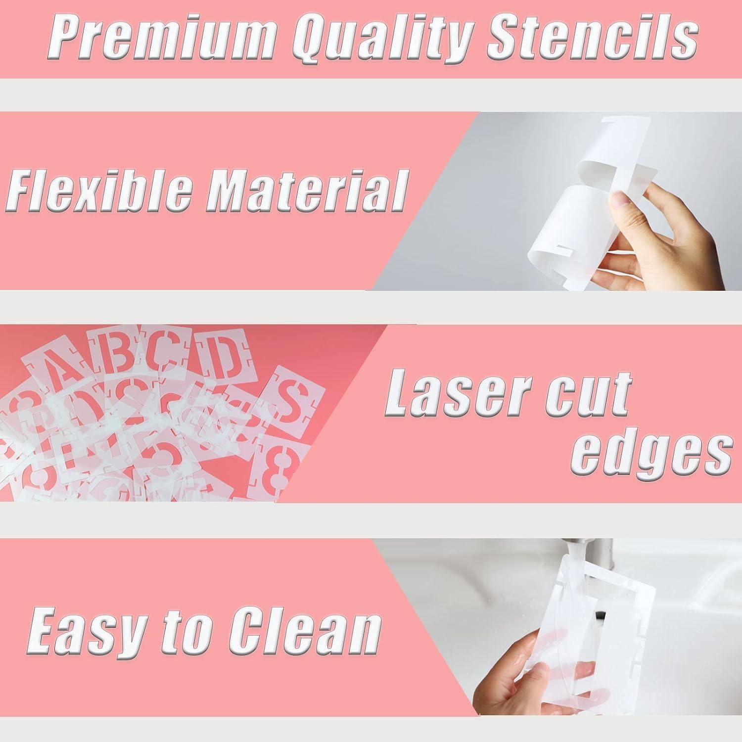 Plantillas de Letras y Números YEAJON 42 Pcs Reutilizables