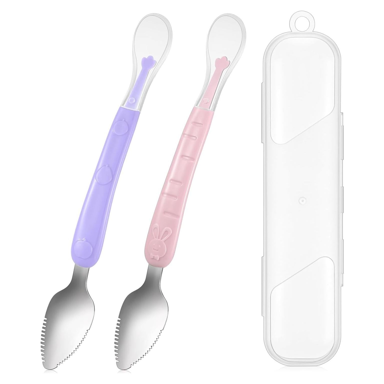 Cucharas de Silicona para Bebés Lallisa Doble Cabeza 2 Pcs
