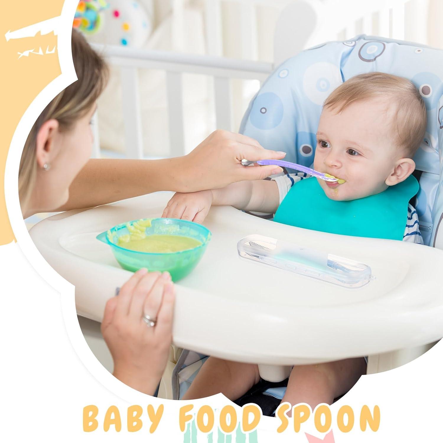 Cucharas de Silicona para Bebés Lallisa Doble Cabeza 2 Pcs