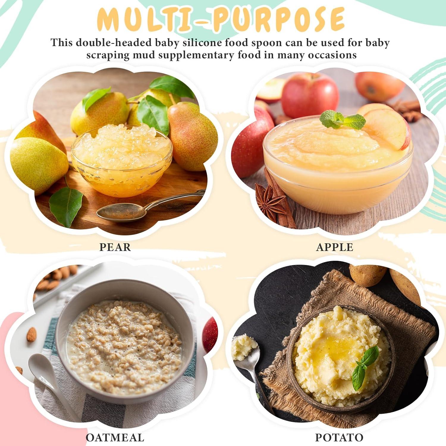 Cucharas de Silicona para Bebés Lallisa Doble Cabeza 2 Pcs