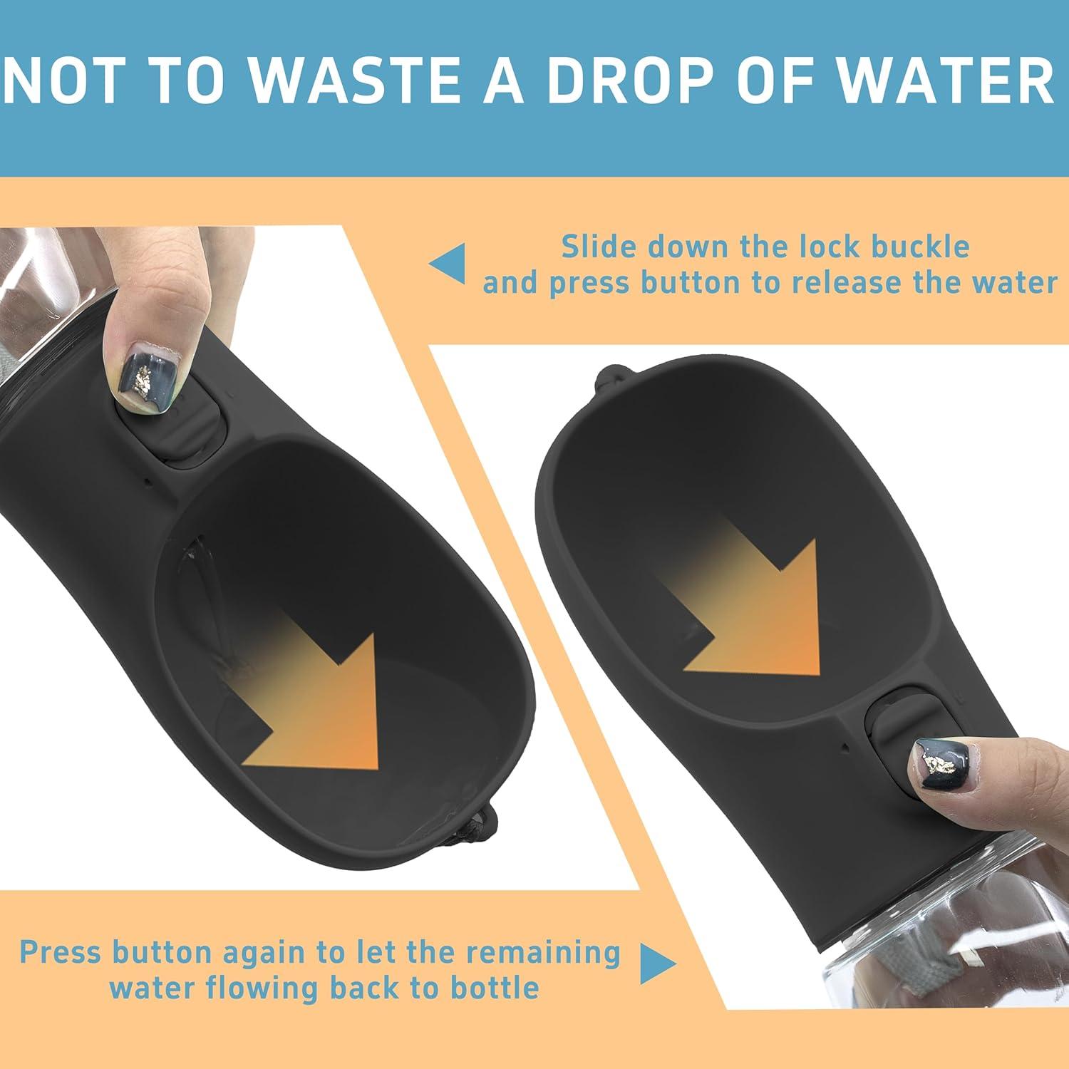 Botella de Agua Portátil para Perros Maiiu 350ml a Prueba de Fugas