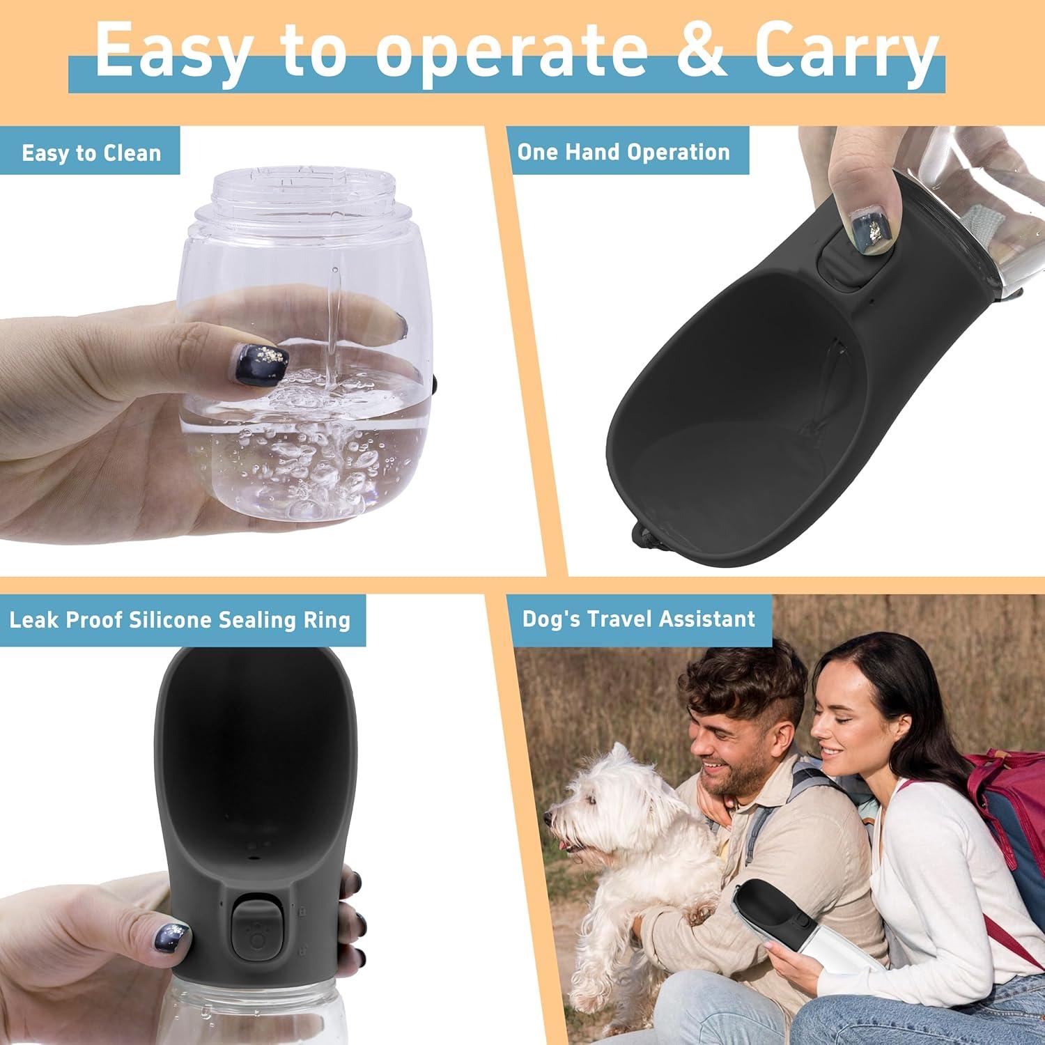 Botella de Agua Portátil para Perros Maiiu 350ml a Prueba de Fugas