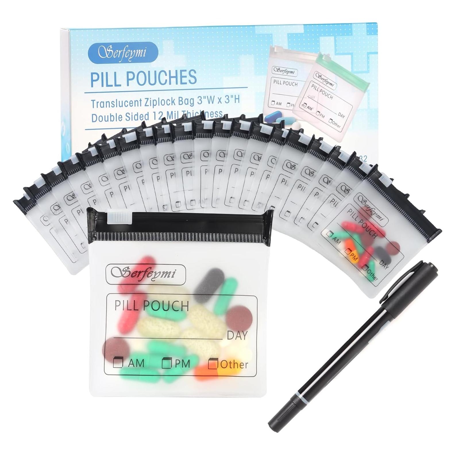 Bolsas Organizadoras de Pastillas Serfeymi 32 Pcs 76x76mm