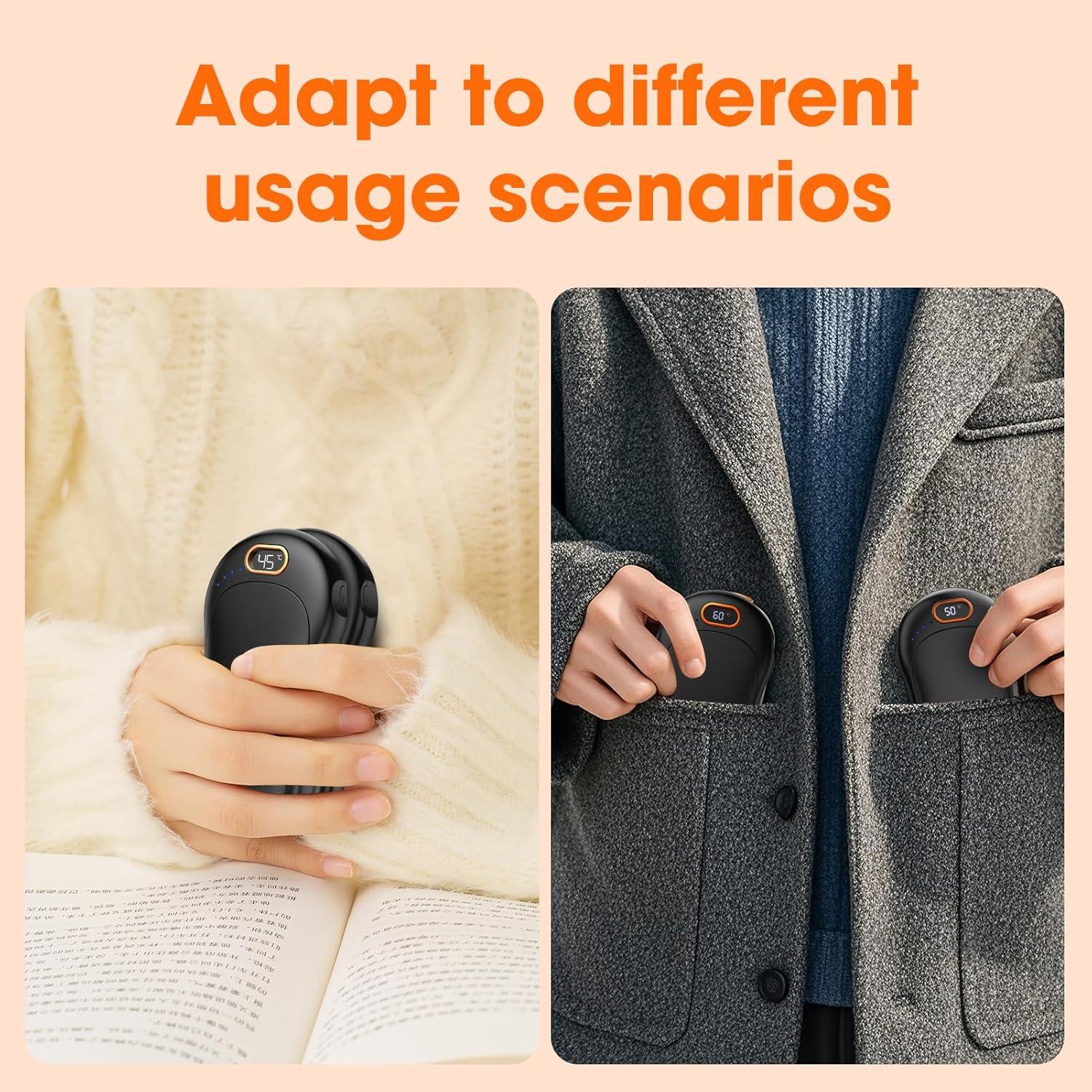 Calentadores de Manos Eléctricos Macamolly HW-1, 2 Piezas 10000mAh