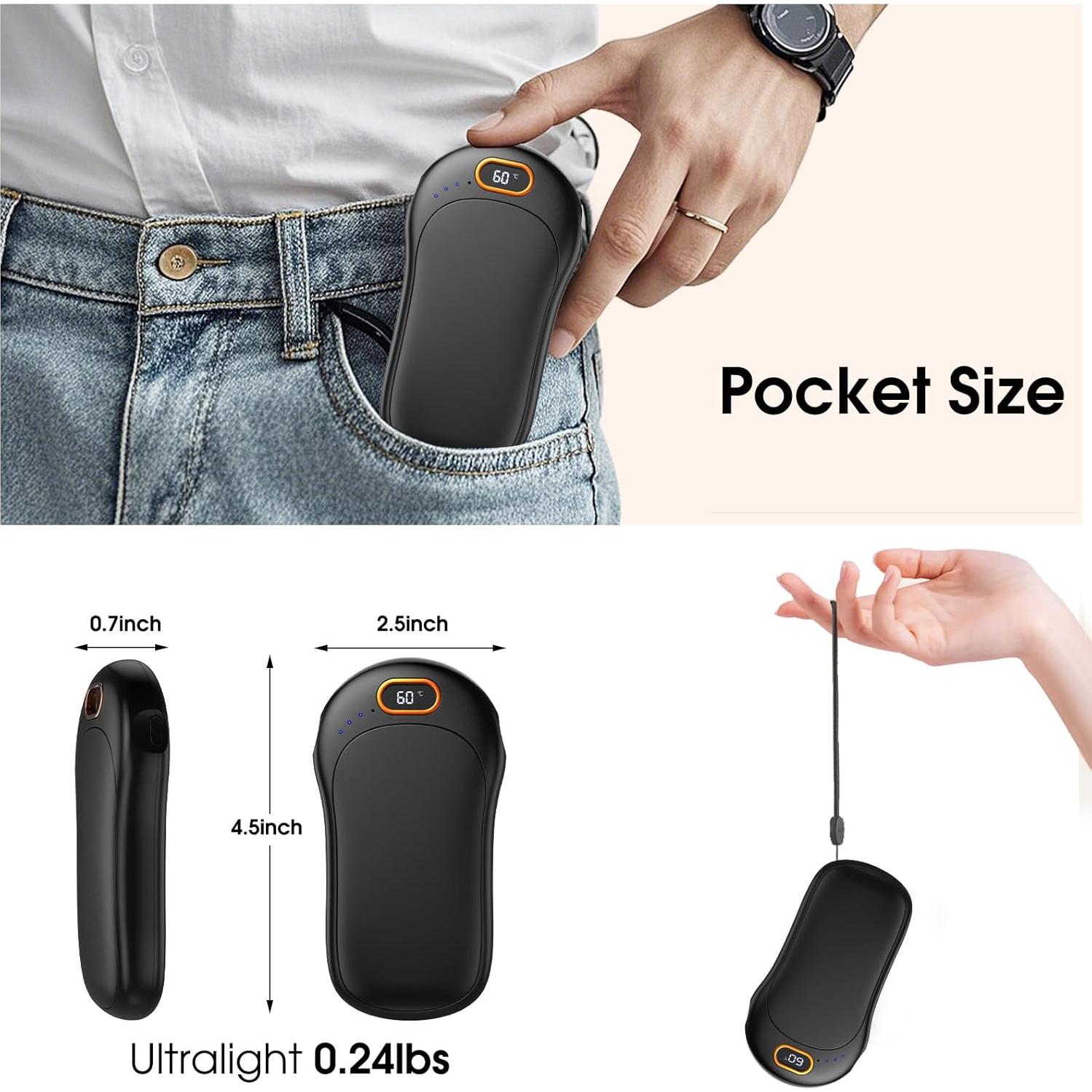 Calentadores de Manos Eléctricos Macamolly HW-1, 2 Piezas 10000mAh