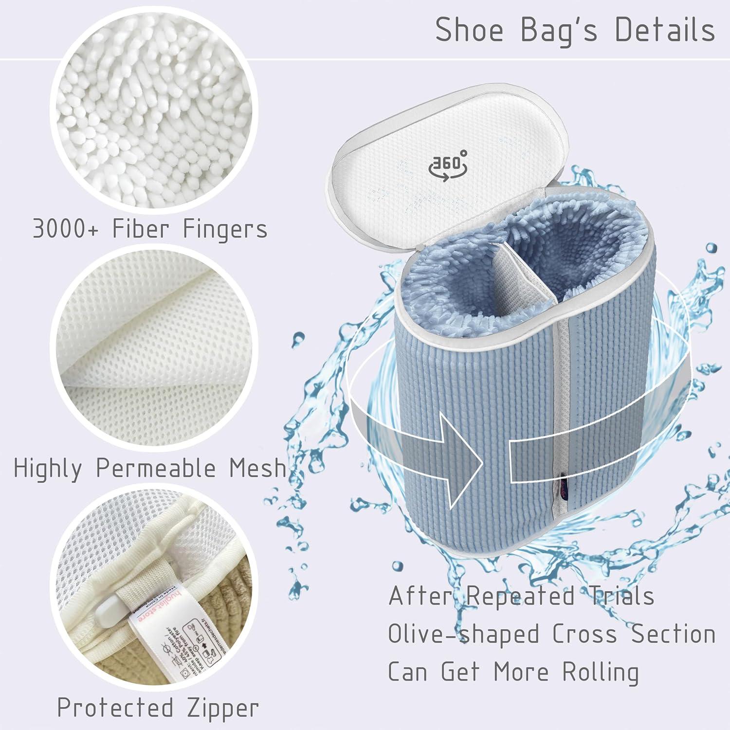 Bolsa de Lavado de Zapatos Doble HugList - Azul Bebé