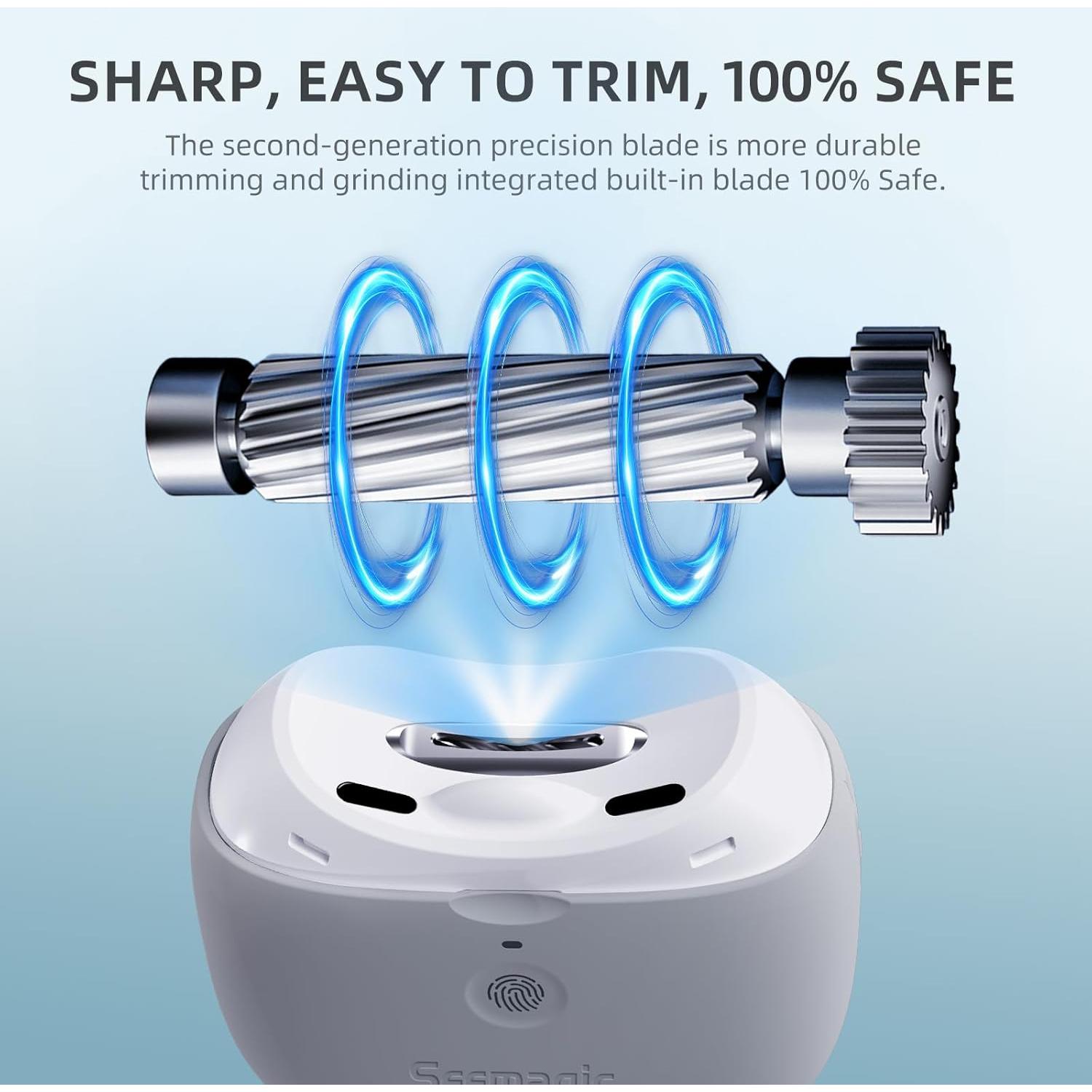 Cortador de Uñas Eléctrico Seemagic 2 en 1 con Luz LED