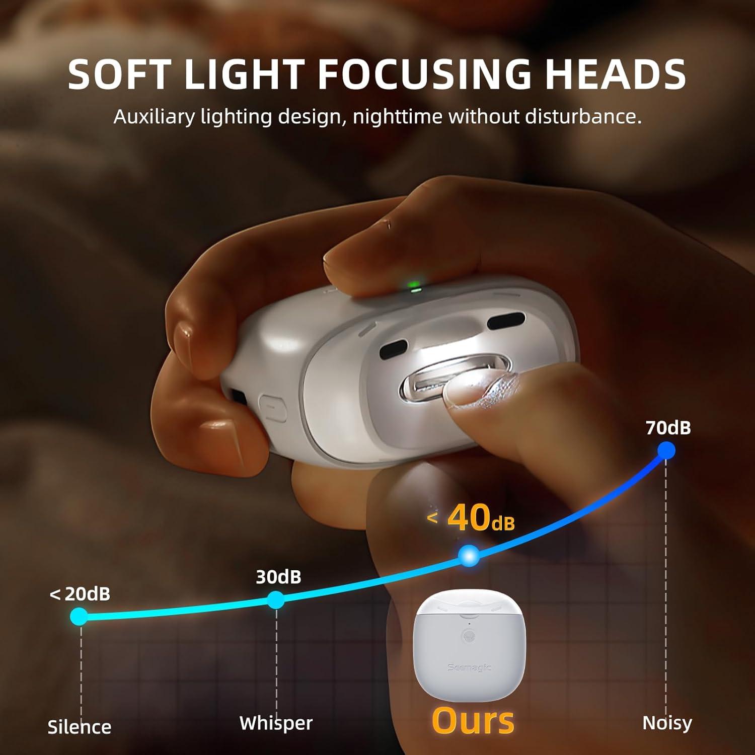 Cortador de Uñas Eléctrico Seemagic 2 en 1 con Luz LED