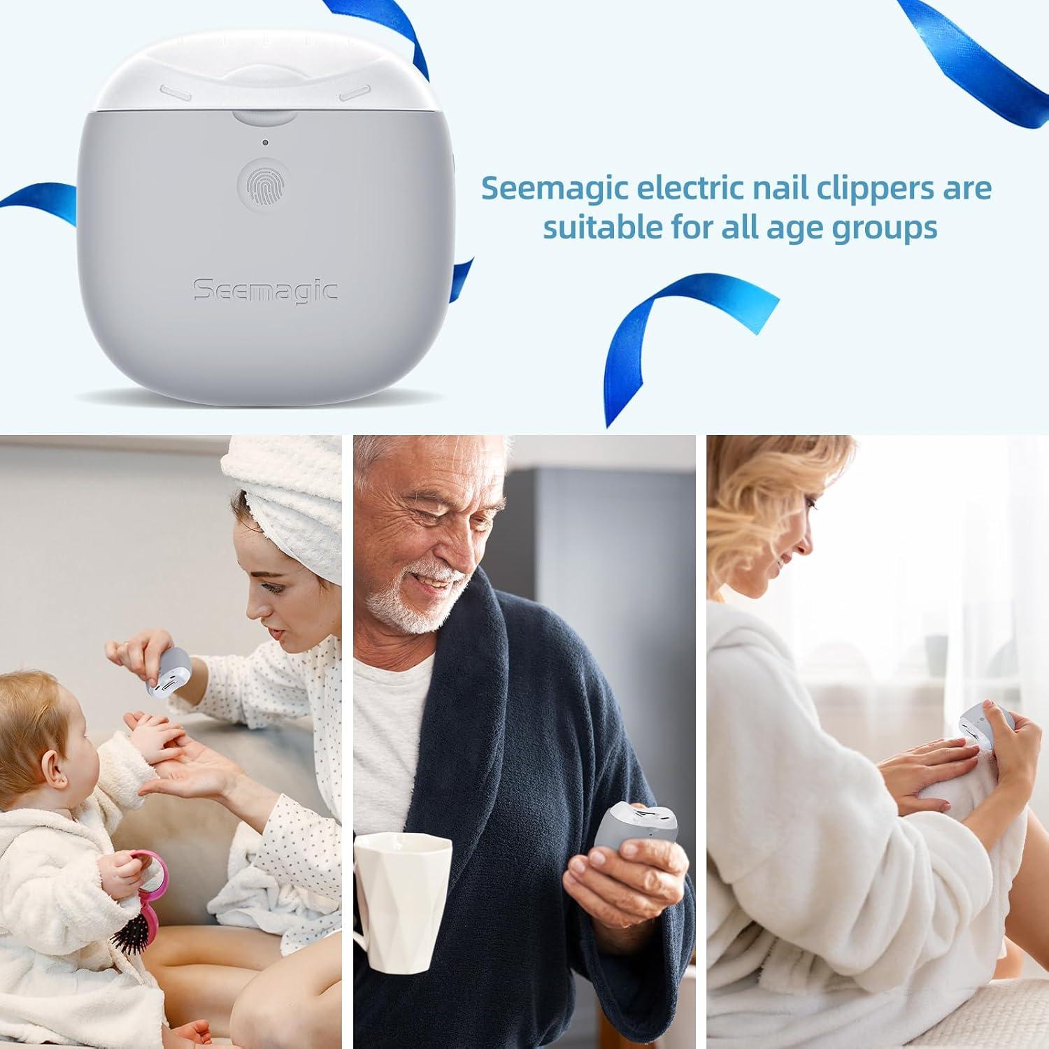 Cortador de Uñas Eléctrico Seemagic 2 en 1 con Luz LED