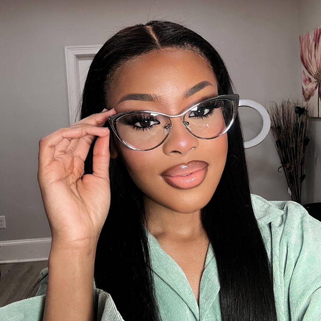 Gafas de luz azul VOOGLAM cateye para mujer, anti-fatiga ocular