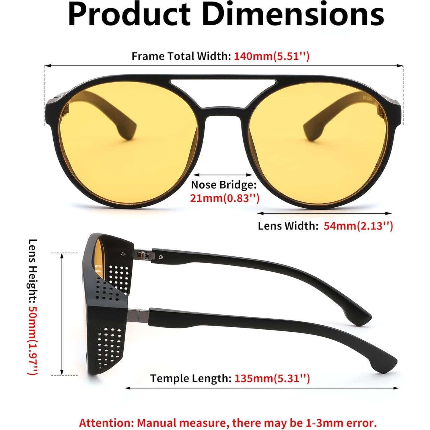 Gafas de sol steampunk FEISEDY UV400 unisex retro redondas