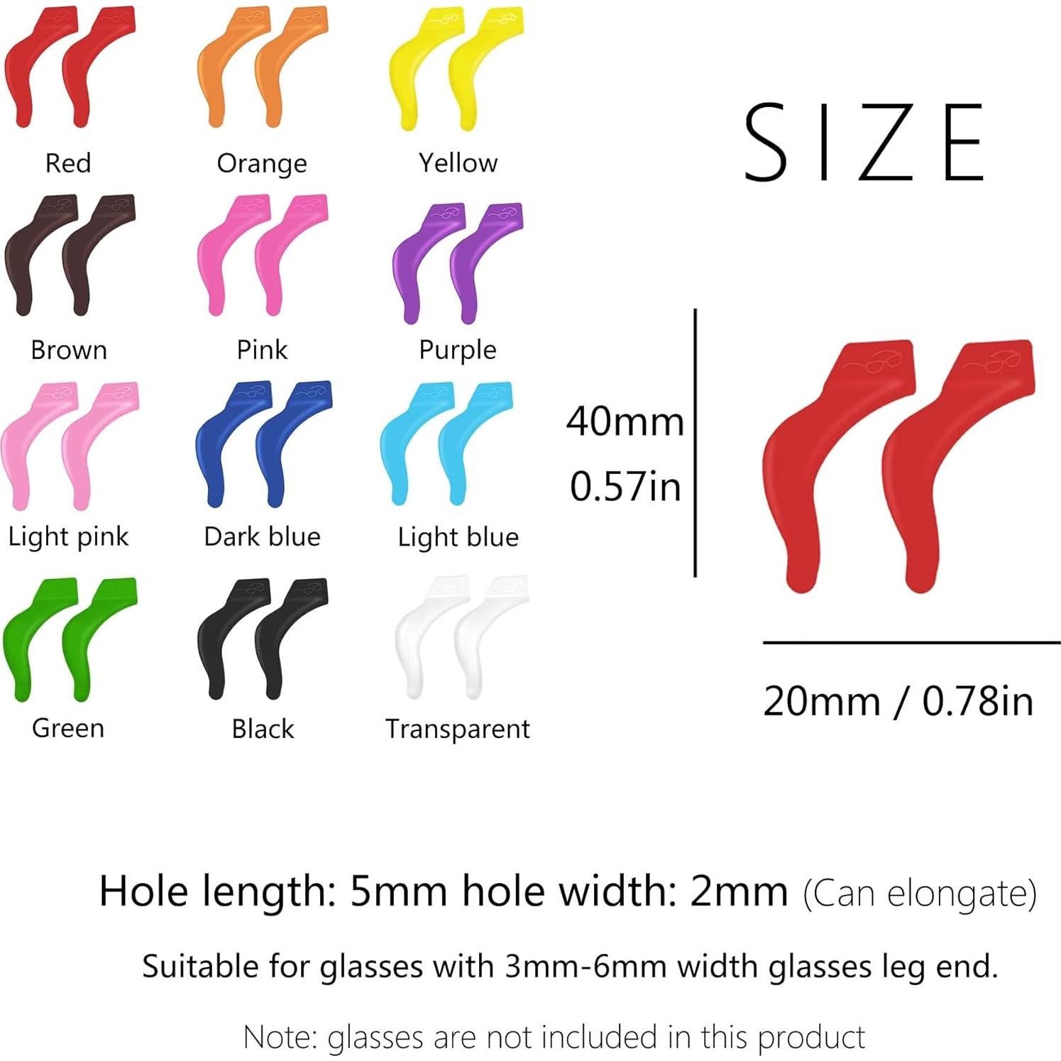 12 Ganchos de Silicona Antideslizantes para Gafas SooGree